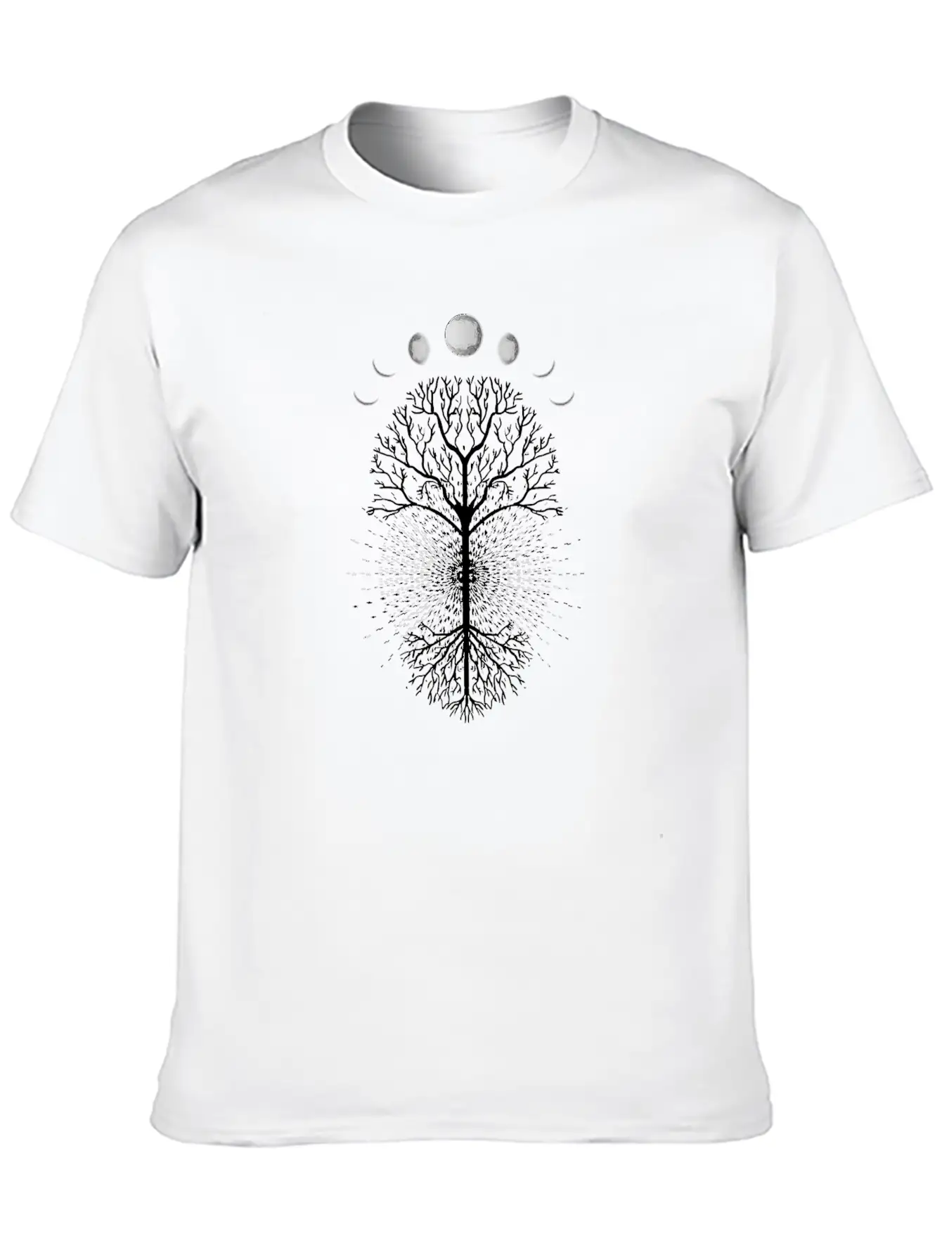 Tree Of Life Moons Phases Cool Meditation Yoga Basic Graphic T-Shirt – Daily Comfort In Soft Cotton