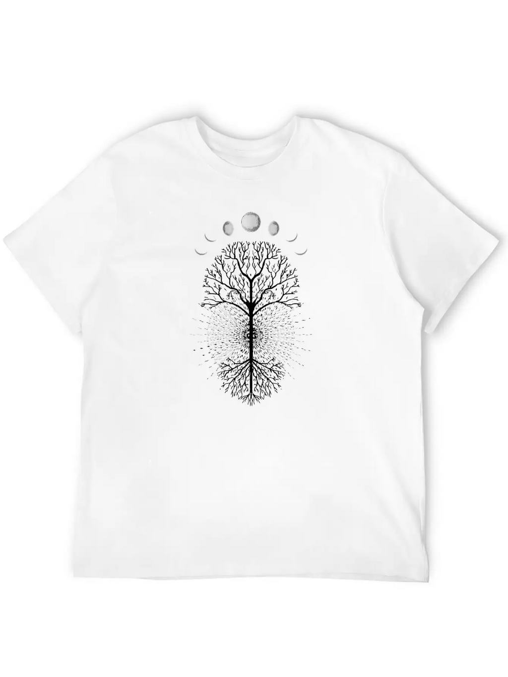 Tree Of Life Moons Phases Cool Meditation Yoga Basic Graphic T-Shirt – Daily Comfort In Soft Cotton