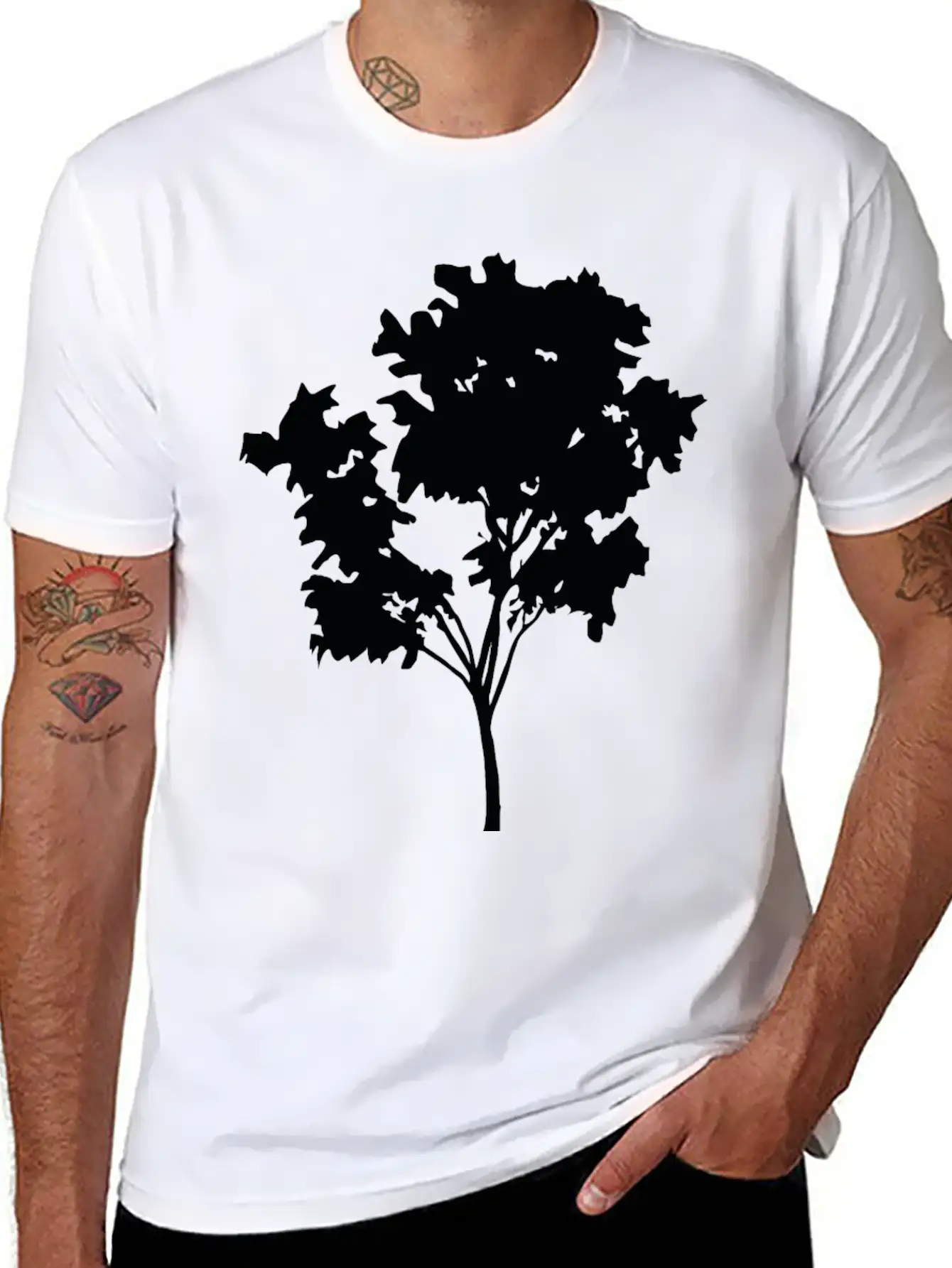 Tree Silhouette Relaxed Everyday Tee – Lightweight And Durable Cotton