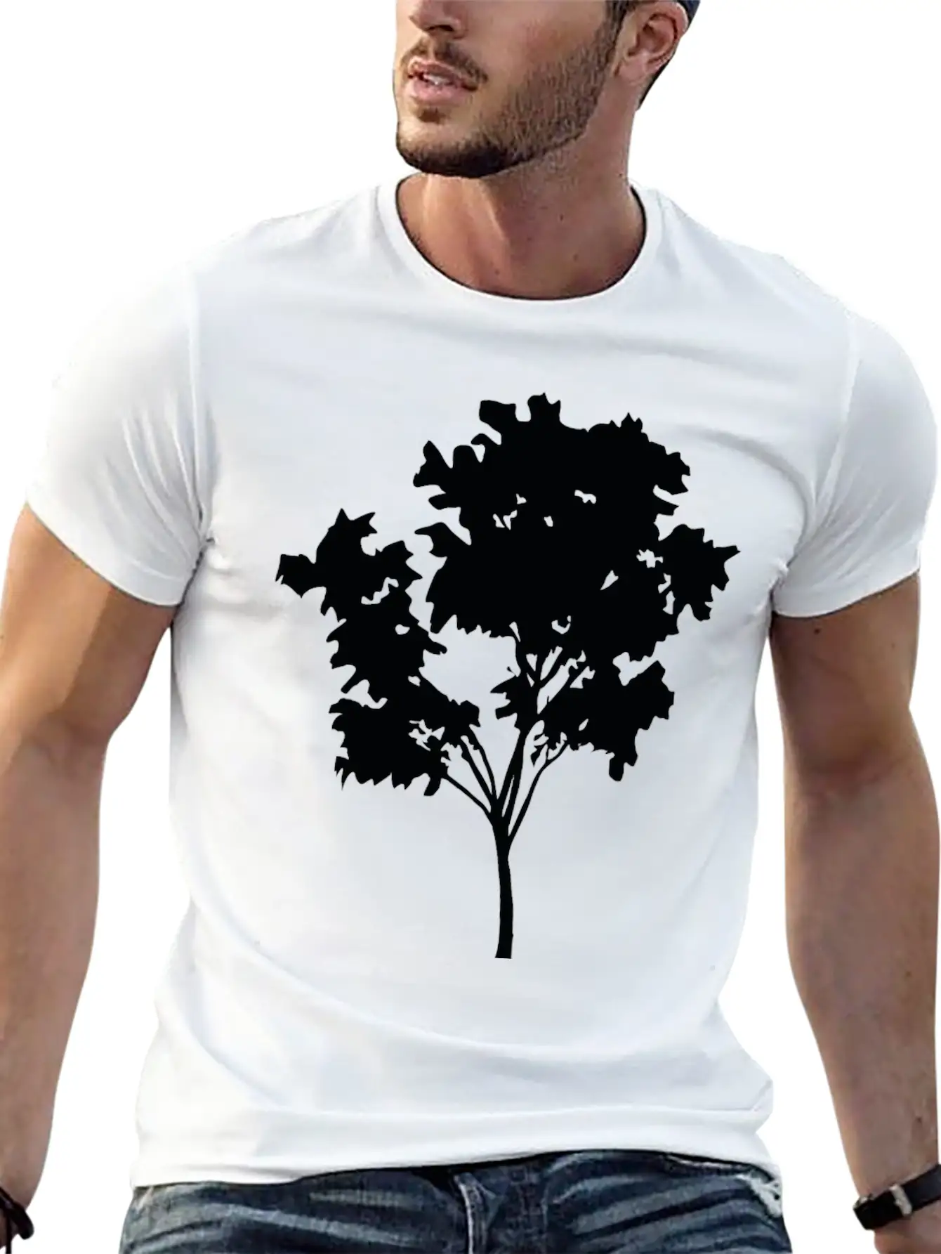 Tree Silhouette Relaxed Everyday Tee – Lightweight And Durable Cotton