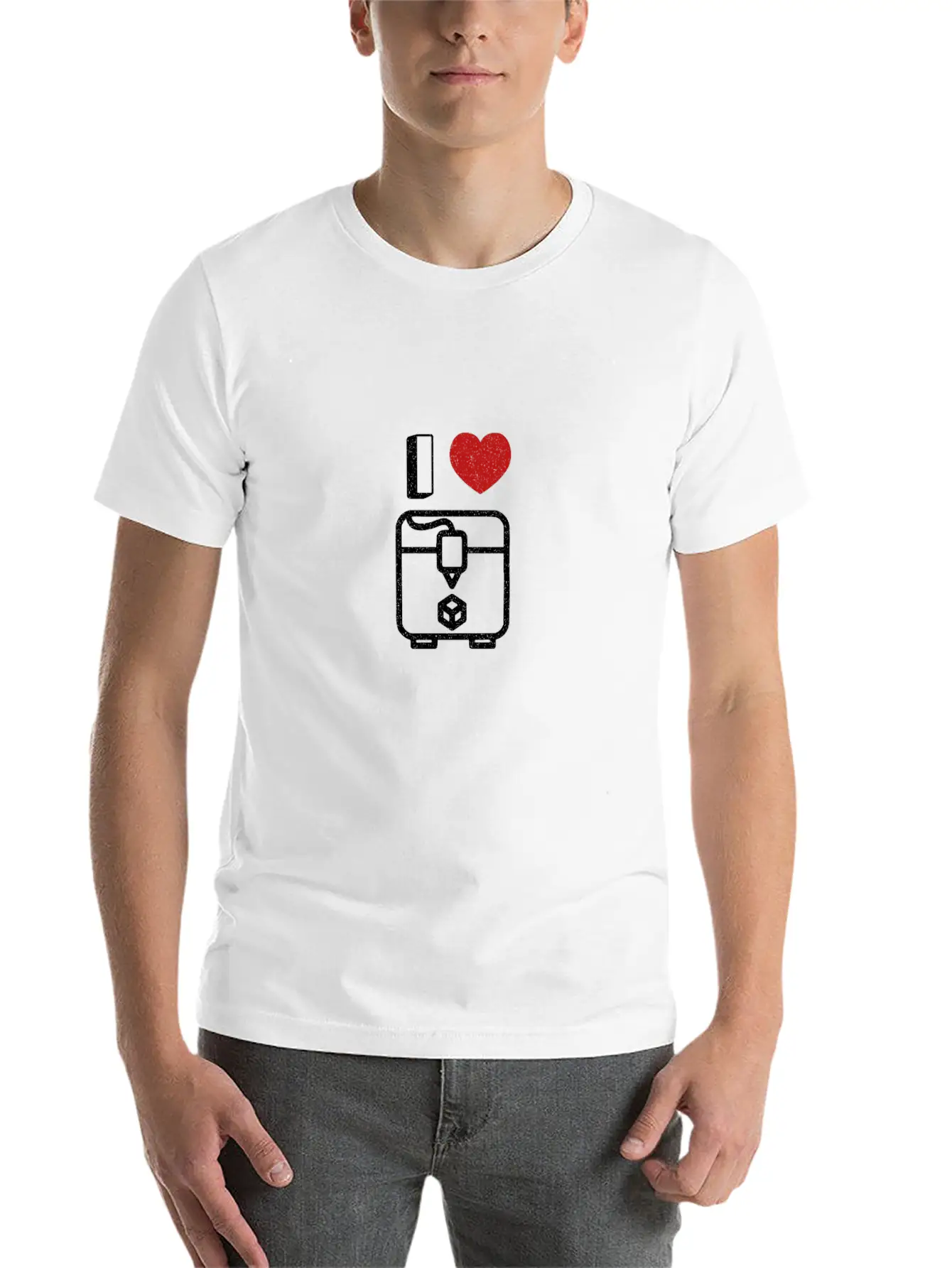Trendy I Heart 3D Printer Gift Timeless Short Sleeve Tee – Comfy And Minimalist Design