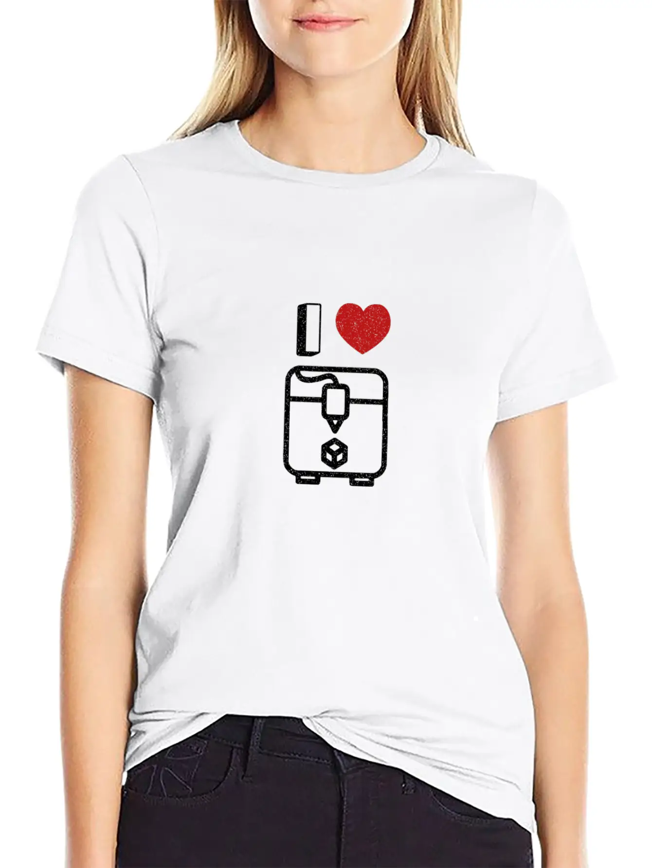 Trendy I Heart 3D Printer Gift Timeless Short Sleeve Tee – Comfy And Minimalist Design