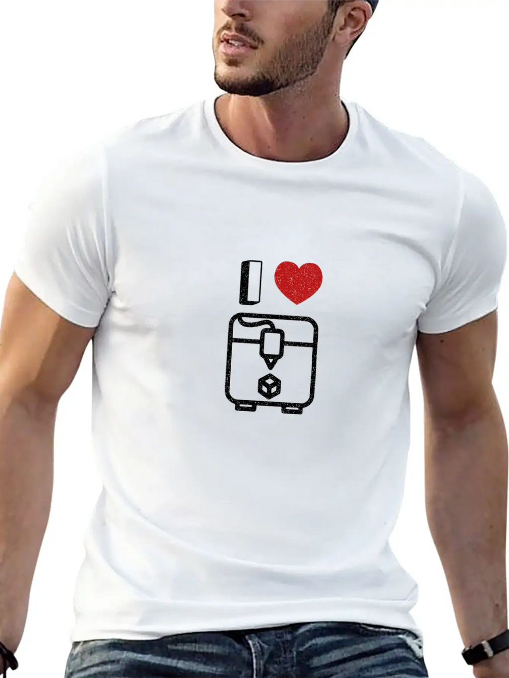 Trendy I Heart 3D Printer Gift Timeless Short Sleeve Tee – Comfy And Minimalist Design