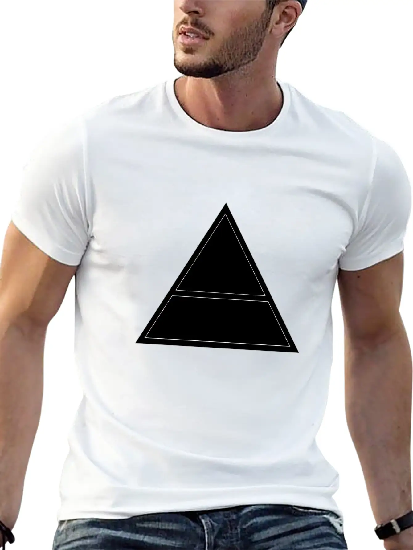 Triangles Essential Cotton Tee For Daily Outfits – Unisex Style
