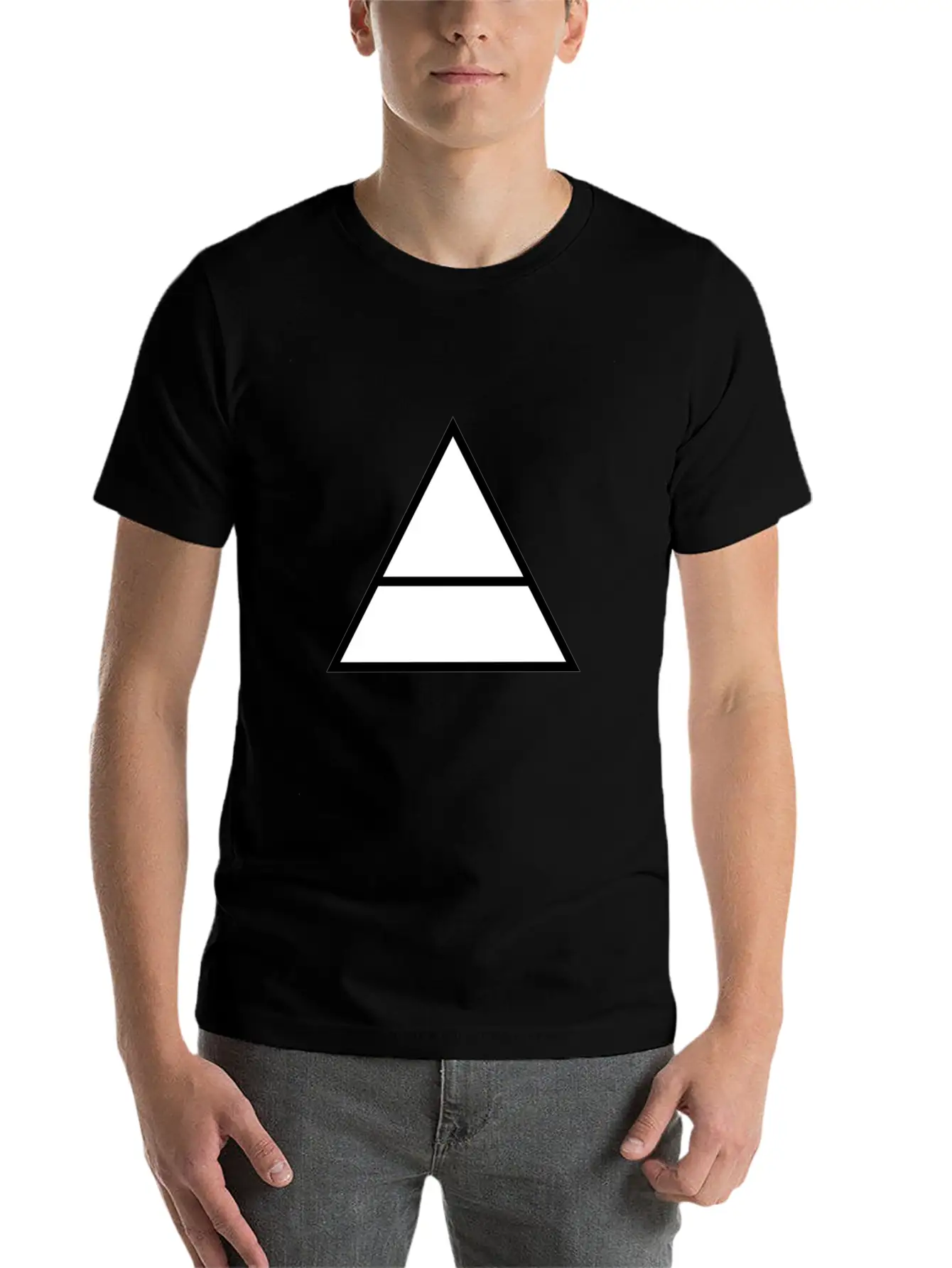 Triangles Essential Cotton Tee For Daily Outfits – Unisex Style