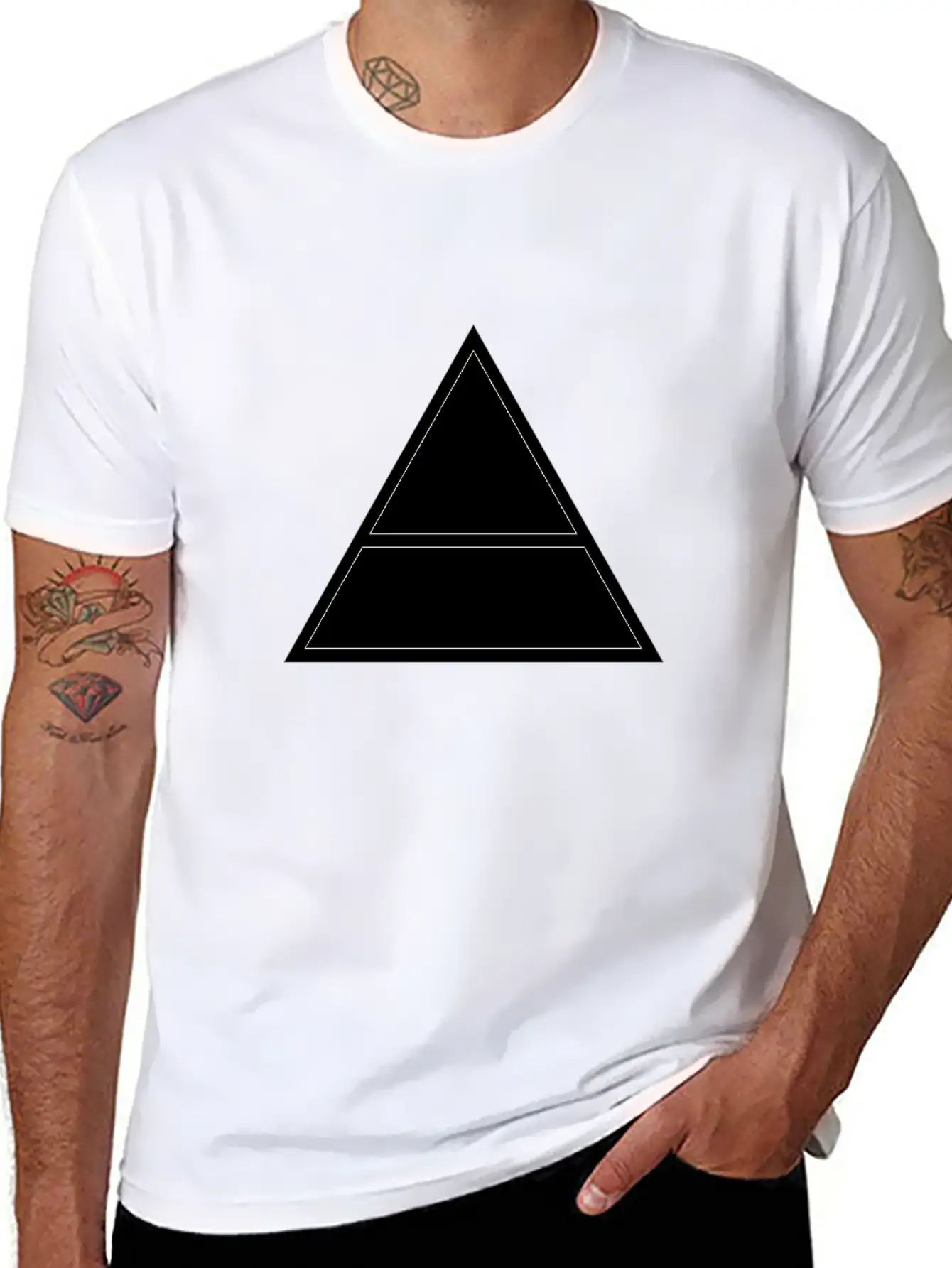 Triangles Essential Cotton Tee For Daily Outfits – Unisex Style