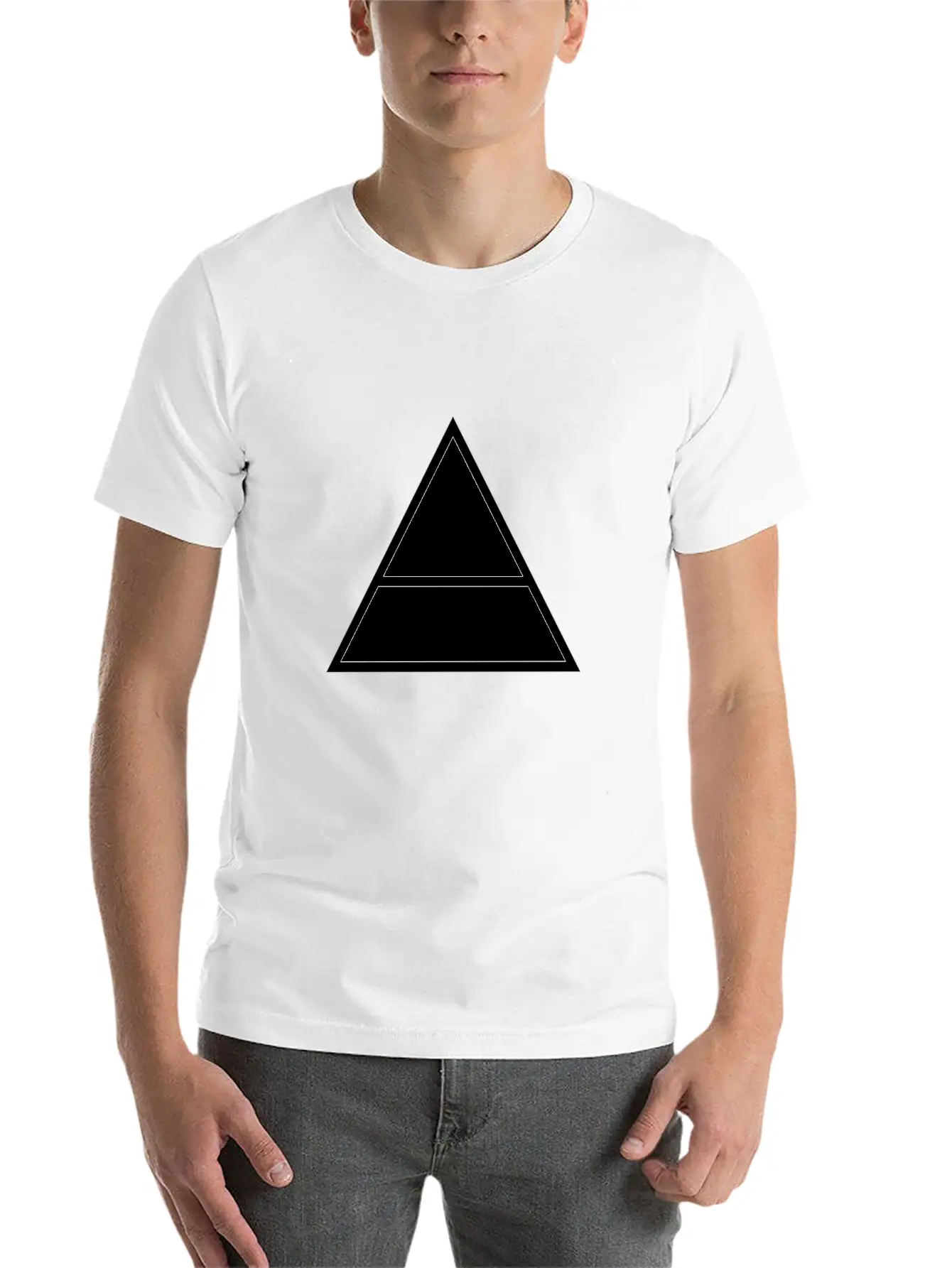 Triangles Essential Cotton Tee For Daily Outfits – Unisex Style