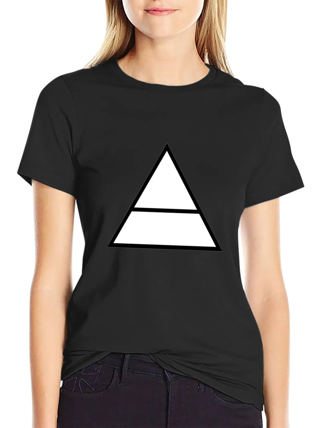 Triangles Essential Cotton Tee For Daily Outfits – Unisex Style