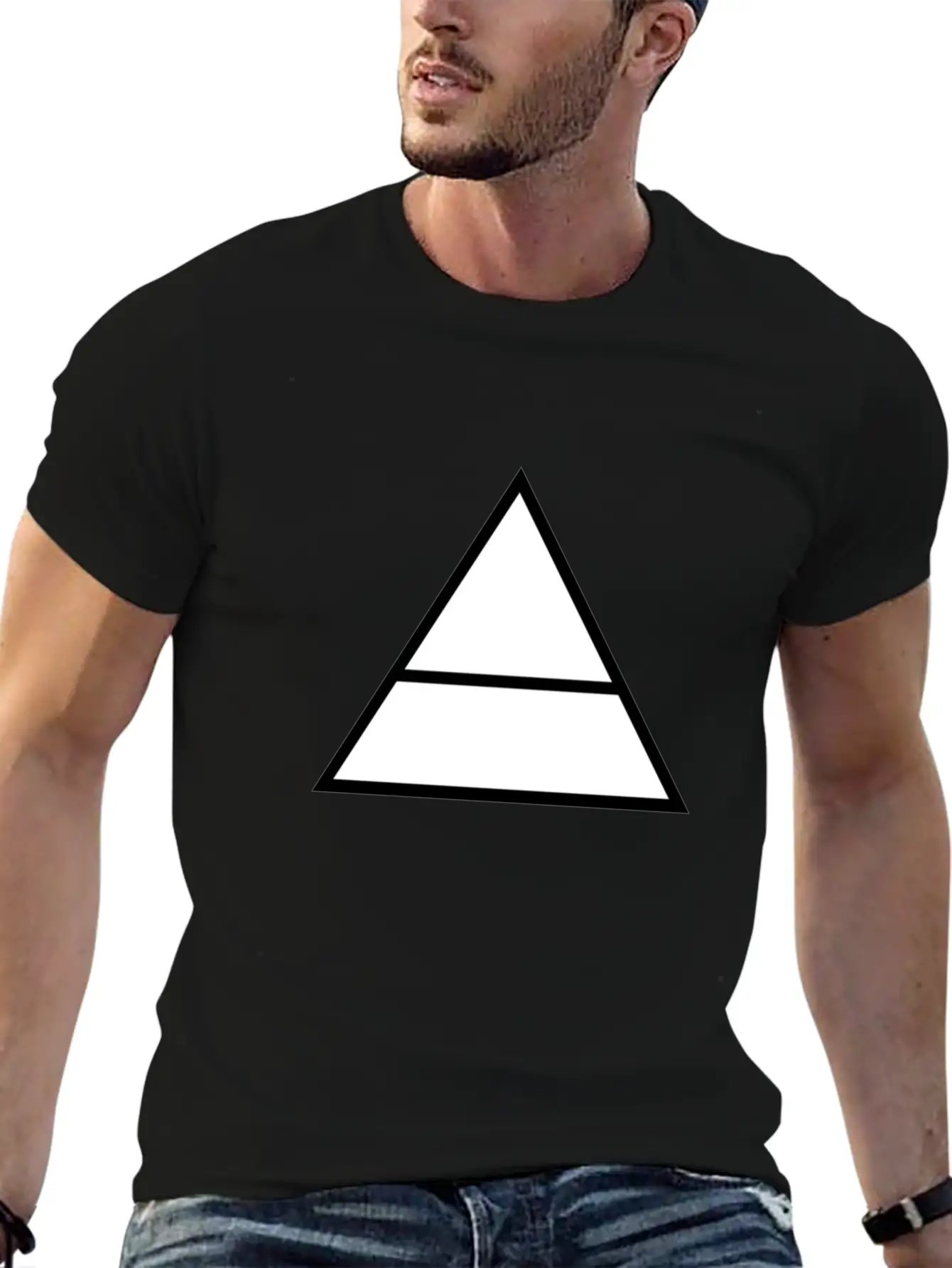 Triangles Essential Cotton Tee For Daily Outfits – Unisex Style