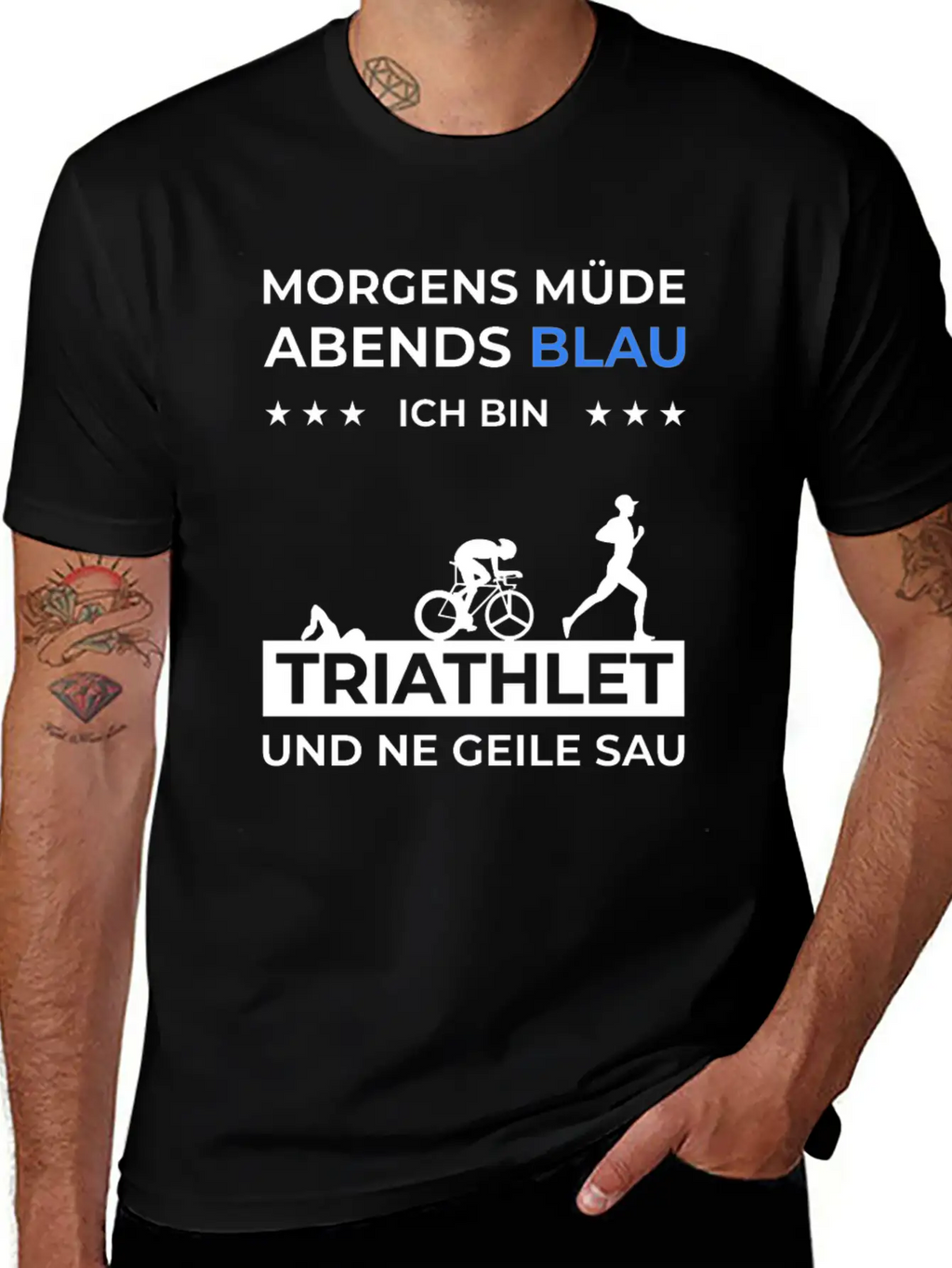 Triathlon Trathlet Swimming Running Bicycle Essential Cotton Tee For Daily Outfits – Unisex Style