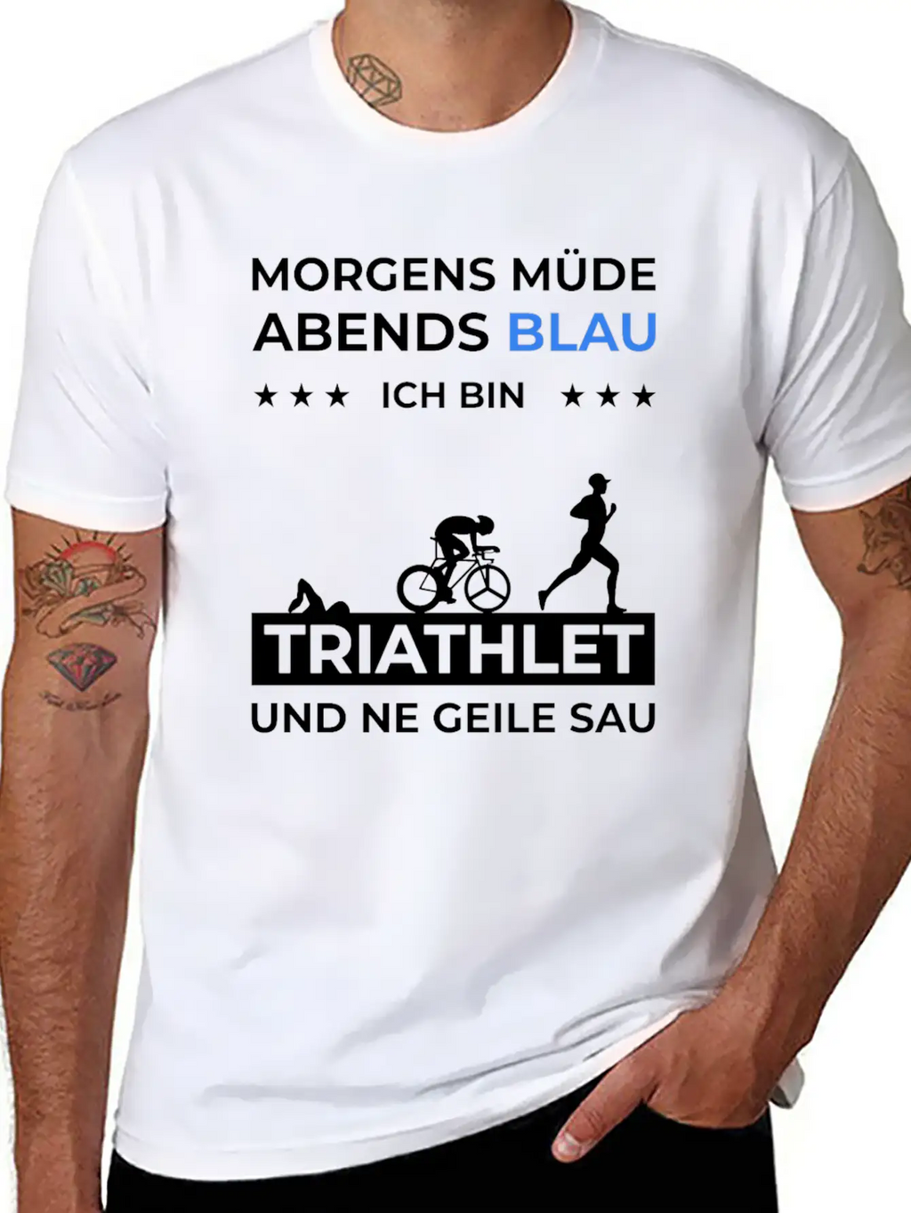 Triathlon Trathlet Swimming Running Bicycle Essential Cotton Tee For Daily Outfits – Unisex Style