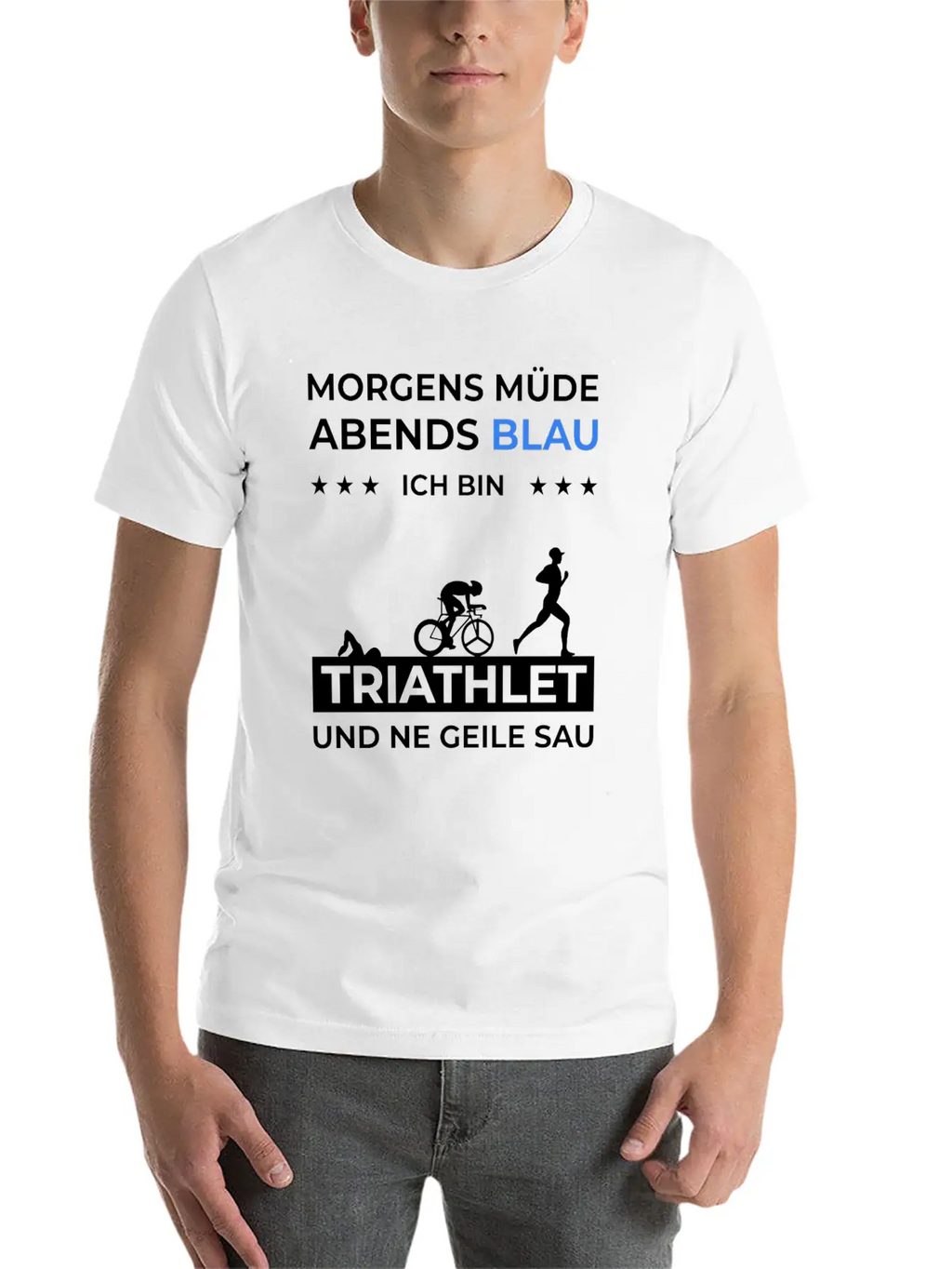 Triathlon Trathlet Swimming Running Bicycle Essential Cotton Tee For Daily Outfits – Unisex Style