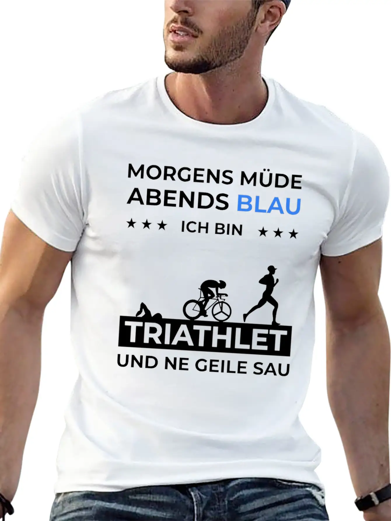 Triathlon Trathlet Swimming Running Bicycle Essential Cotton Tee For Daily Outfits – Unisex Style
