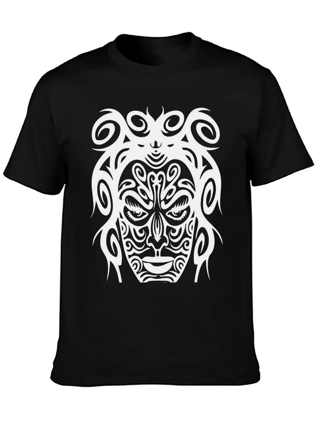 Tribal Face Basic Graphic T-Shirt – Daily Comfort In Soft Cotton