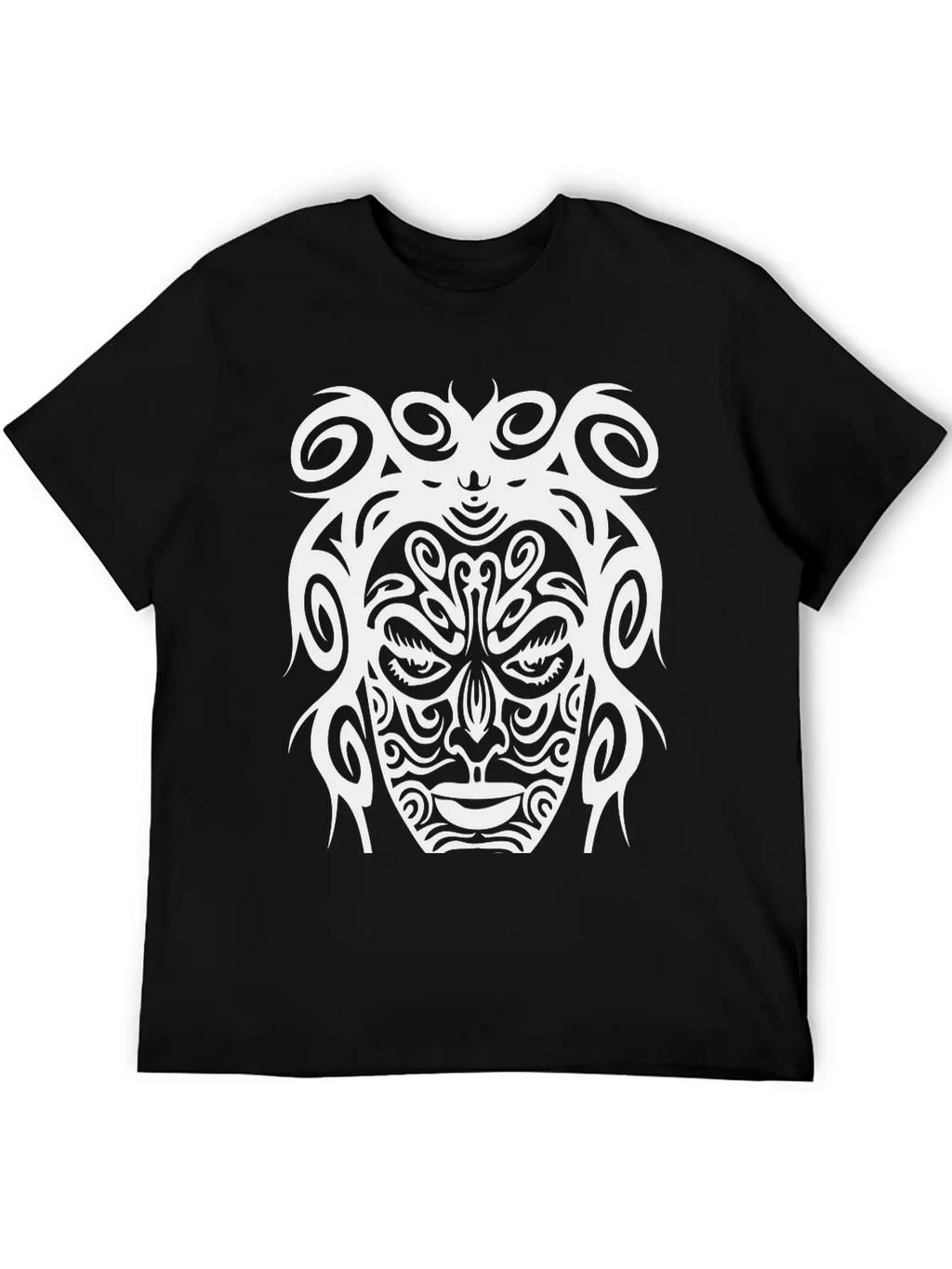 Tribal Face Basic Graphic T-Shirt – Daily Comfort In Soft Cotton