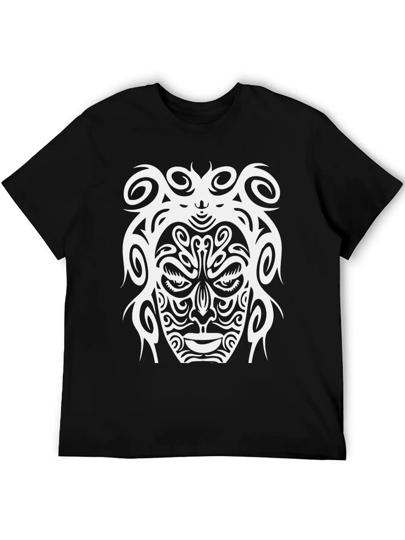 Tribal Face Basic Graphic T-Shirt – Daily Comfort In Soft Cotton
