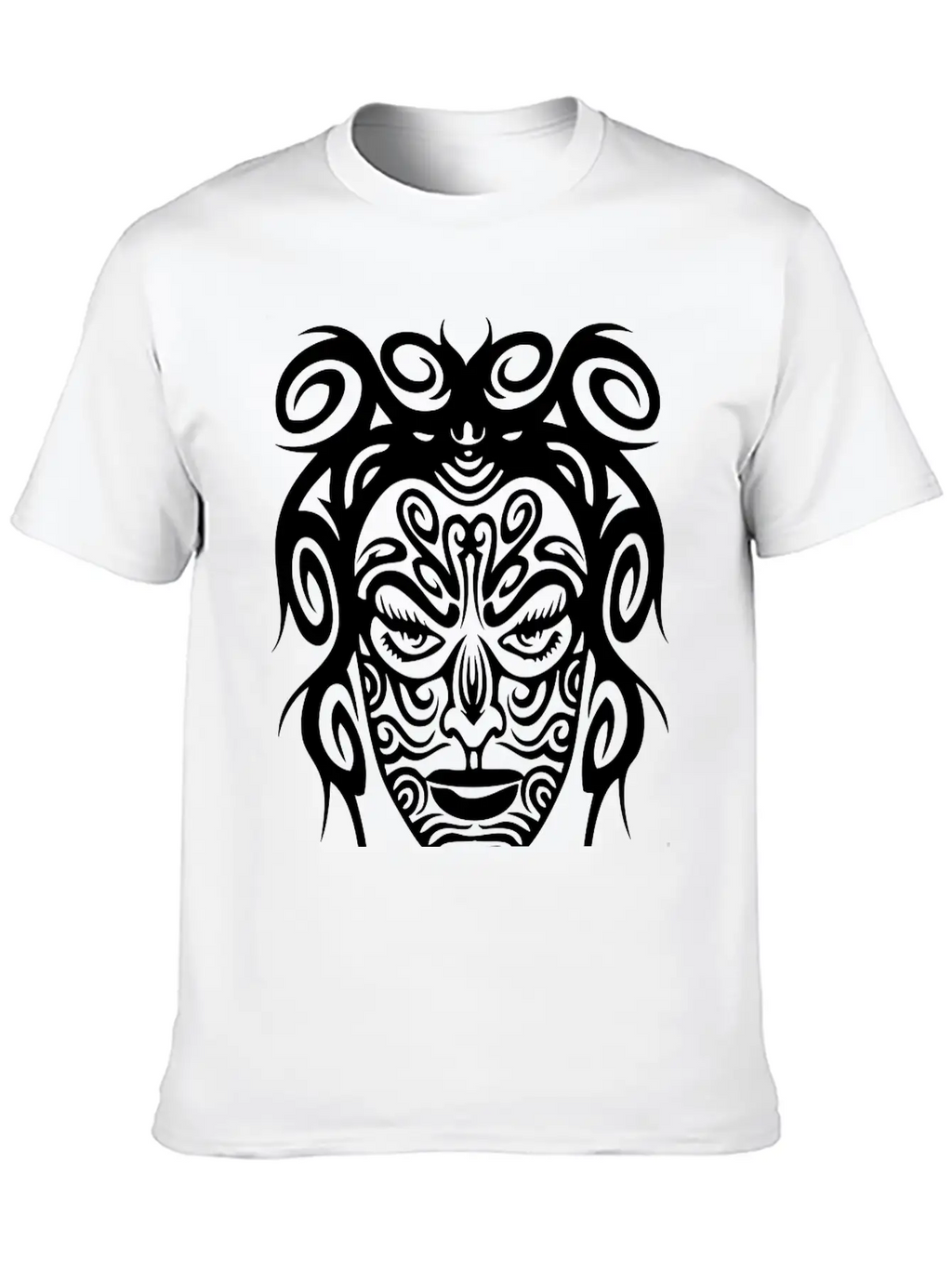 Tribal Face Basic Graphic T-Shirt – Daily Comfort In Soft Cotton