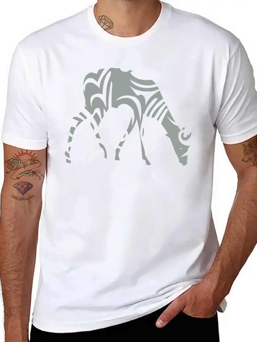 Tribal Gazelle Wild Animal Designs Stylish Everyday T-Shirt – Unisex Basic Cotton Tee