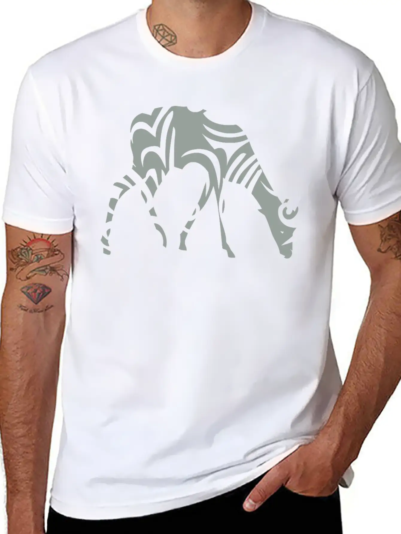 Tribal Gazelle Wild Animal Designs Stylish Everyday T-Shirt – Unisex Basic Cotton Tee