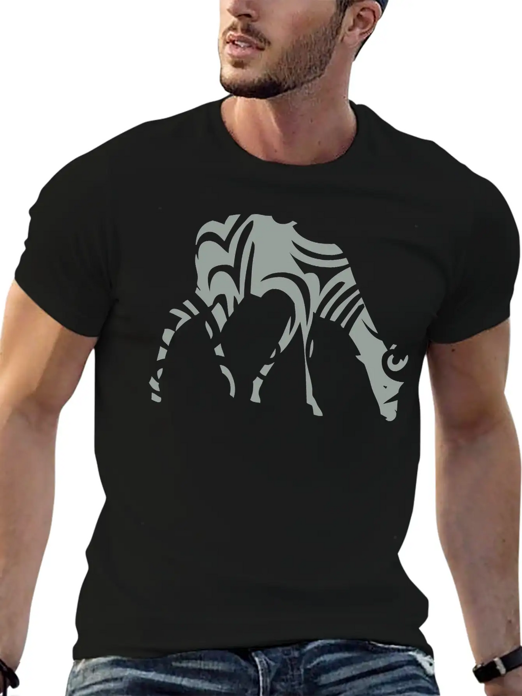 Tribal Gazelle Wild Animal Designs Stylish Everyday T-Shirt – Unisex Basic Cotton Tee