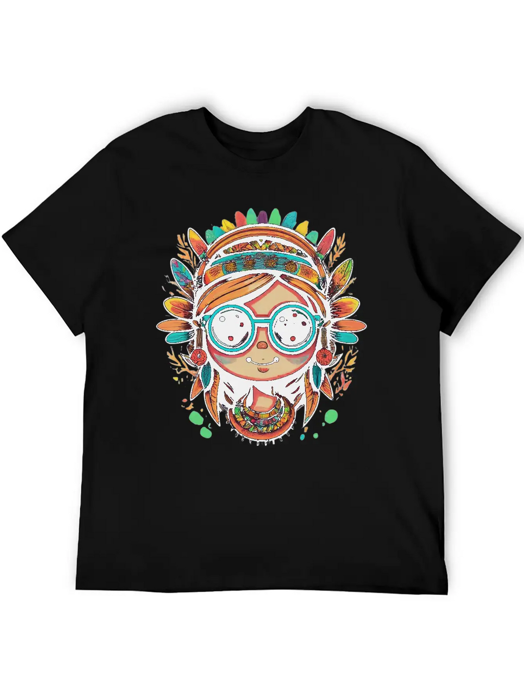 Tribal Girl Cartoon Unisex Casual T-Shirt – Clean Design For Daily Comfort