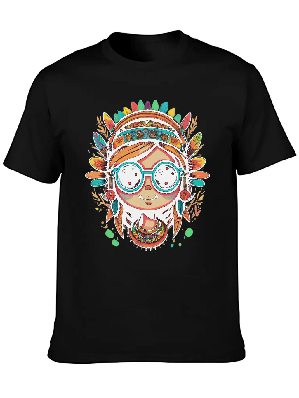 Tribal Girl Cartoon Unisex Casual T-Shirt – Clean Design For Daily Comfort