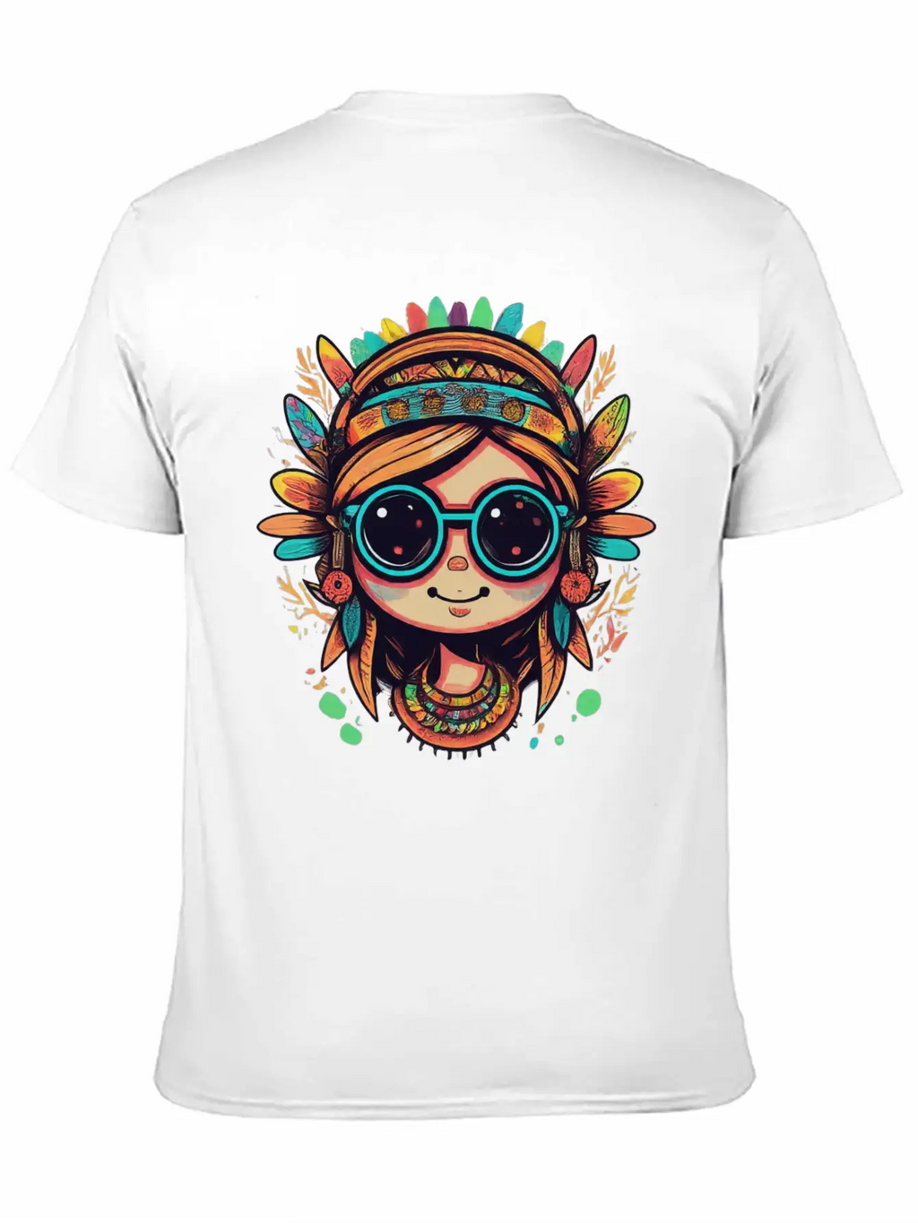 Tribal Girl Cartoon Unisex Casual T-Shirt – Clean Design For Daily Comfort