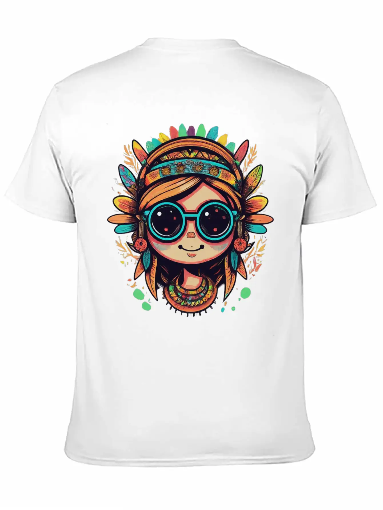 Tribal Girl Cartoon Unisex Casual T-Shirt – Clean Design For Daily Comfort