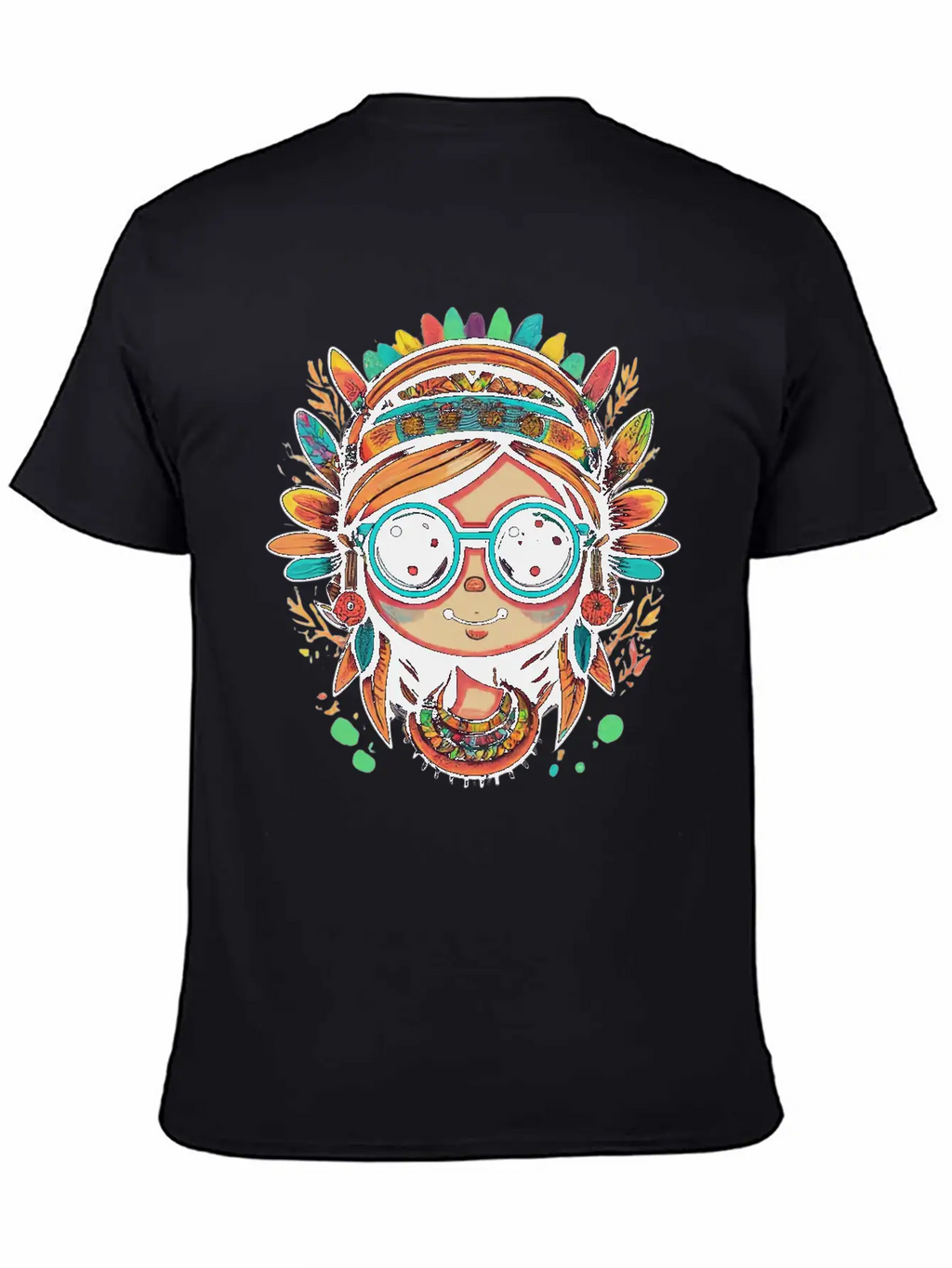 Tribal Girl Cartoon Unisex Casual T-Shirt – Clean Design For Daily Comfort