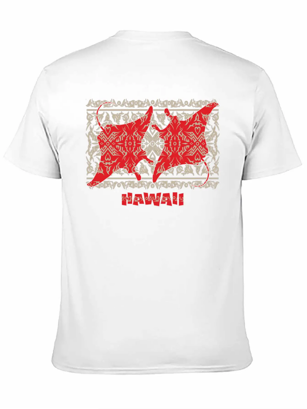 Tribal Manta Ray Red Breathable Soft Cotton T-Shirt – Timeless Casual Look