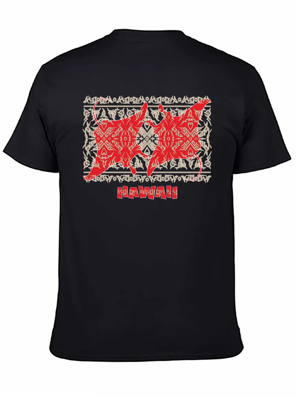 Tribal Manta Ray Red Breathable Soft Cotton T-Shirt – Timeless Casual Look