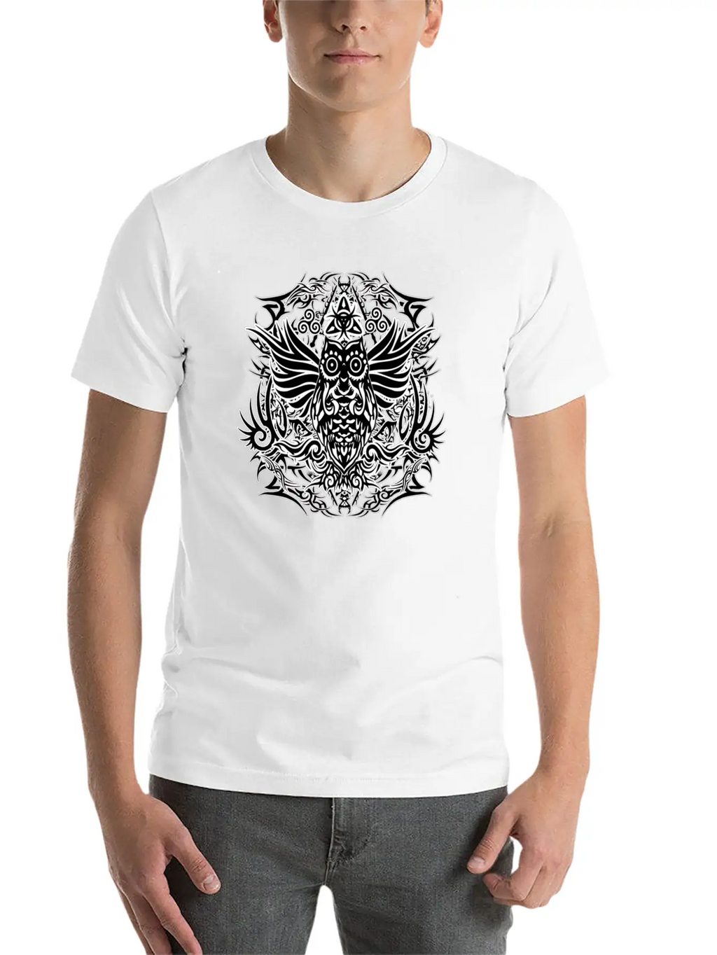 Tribal Owl Essential Cotton Tee For Daily Outfits – Unisex Style