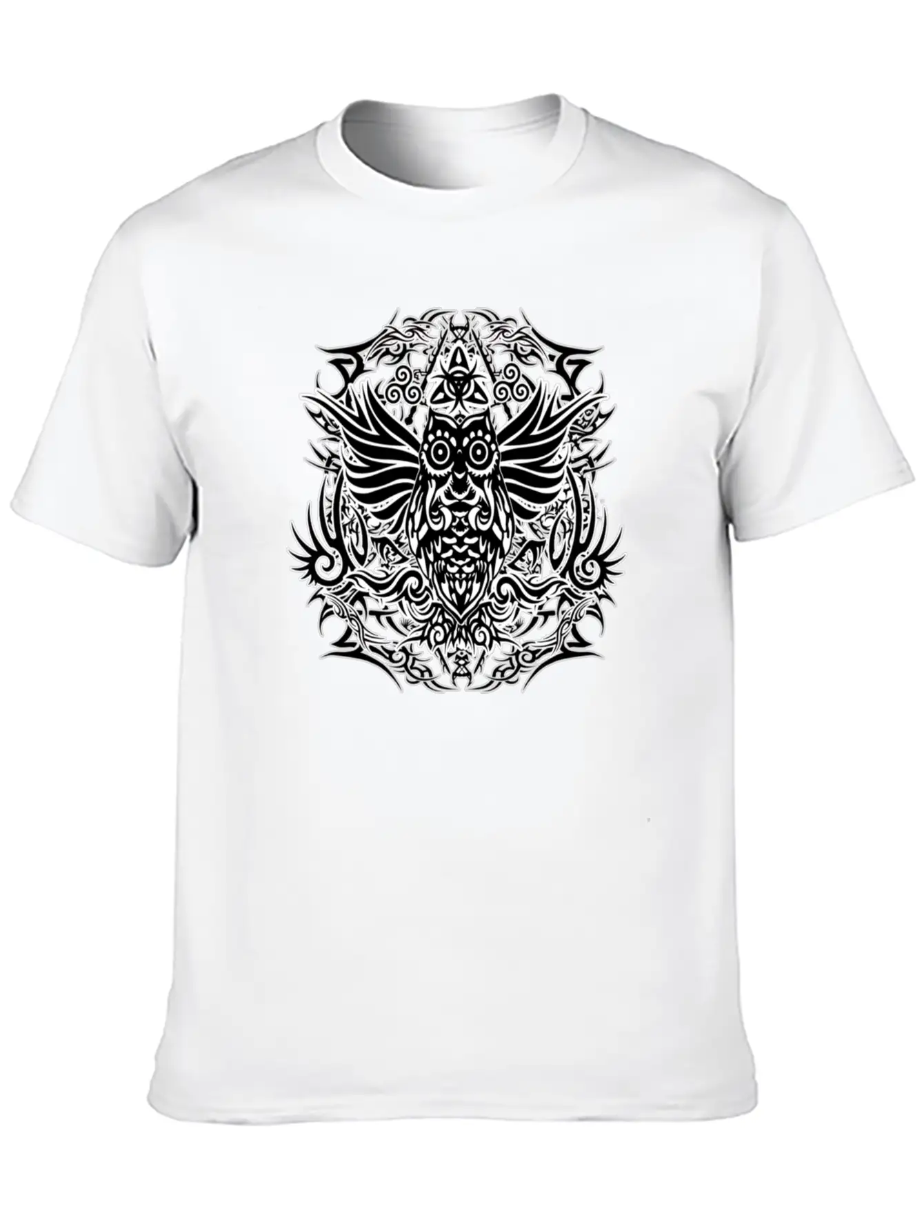 Tribal Owl Essential Cotton Tee For Daily Outfits – Unisex Style