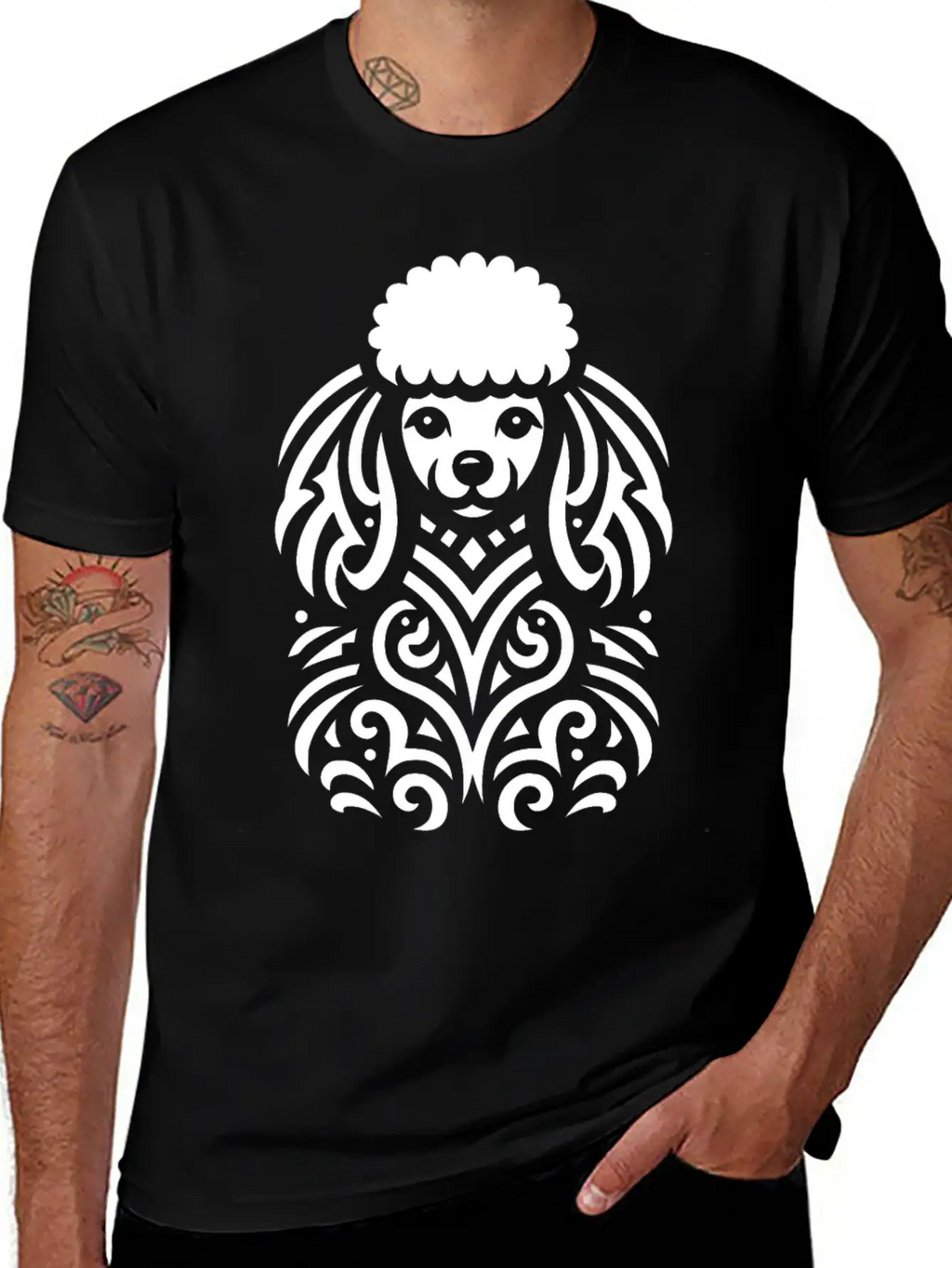 Tribal Poodle Classic Cotton Tee – Unisex Comfort For Any Season