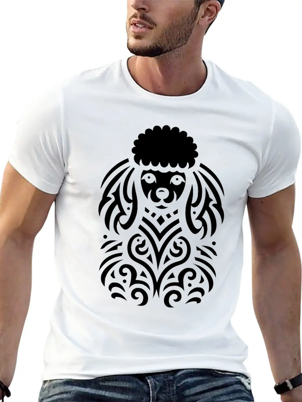Tribal Poodle Classic Cotton Tee – Unisex Comfort For Any Season