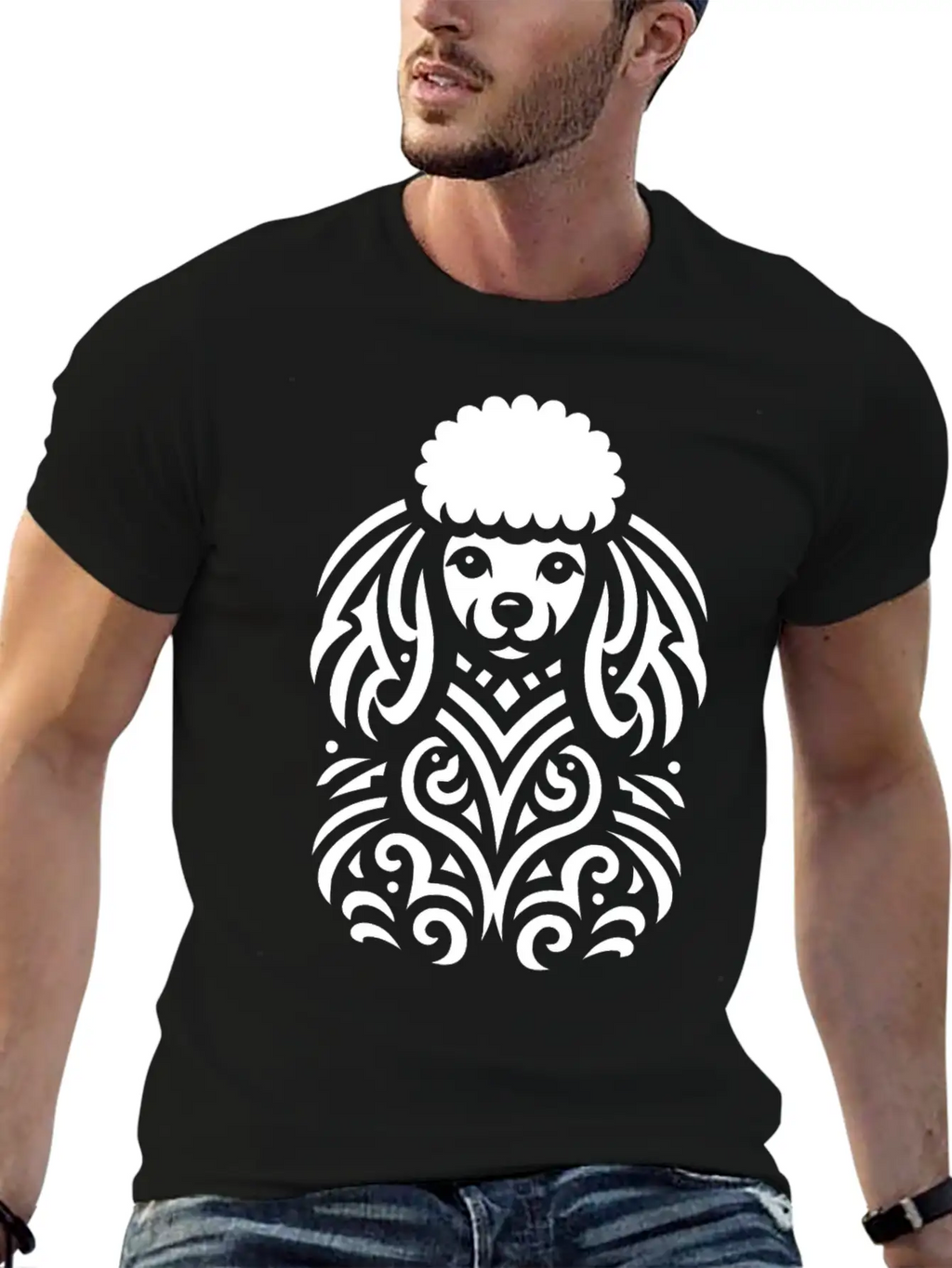 Tribal Poodle Classic Cotton Tee – Unisex Comfort For Any Season