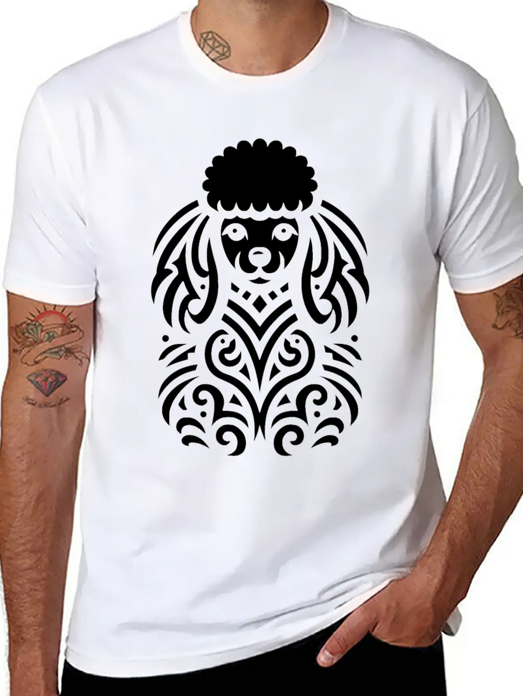 Tribal Poodle Classic Cotton Tee – Unisex Comfort For Any Season