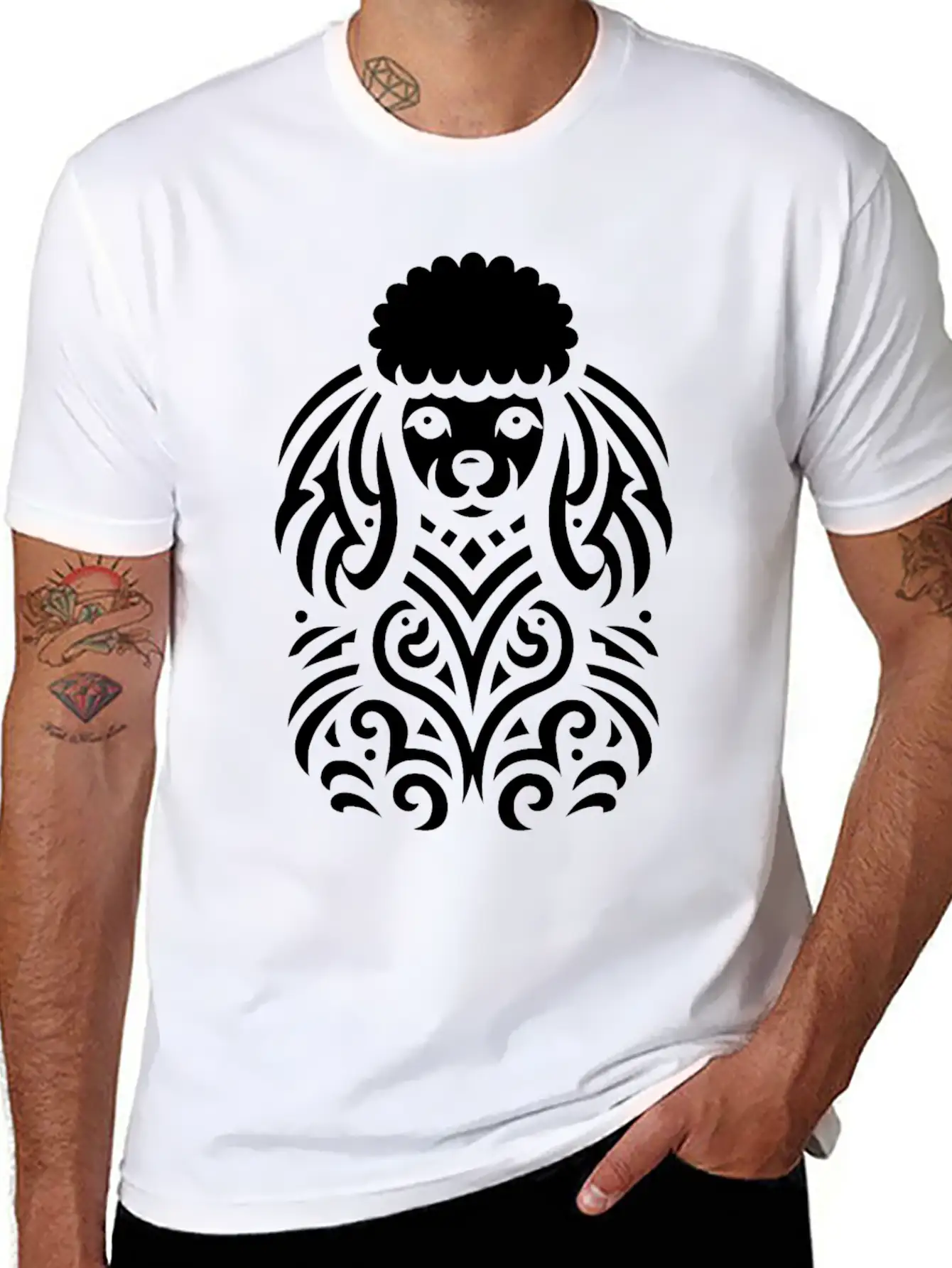 Tribal Poodle Classic Cotton Tee – Unisex Comfort For Any Season