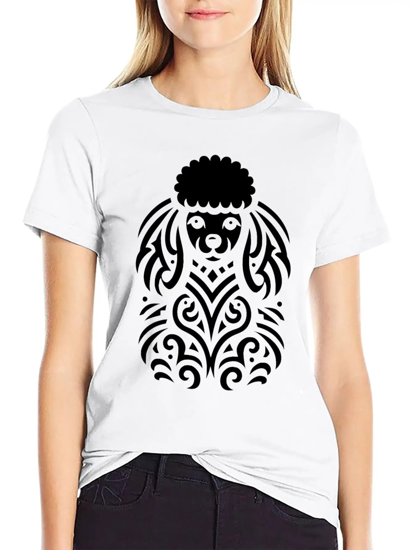Tribal Poodle Classic Cotton Tee – Unisex Comfort For Any Season