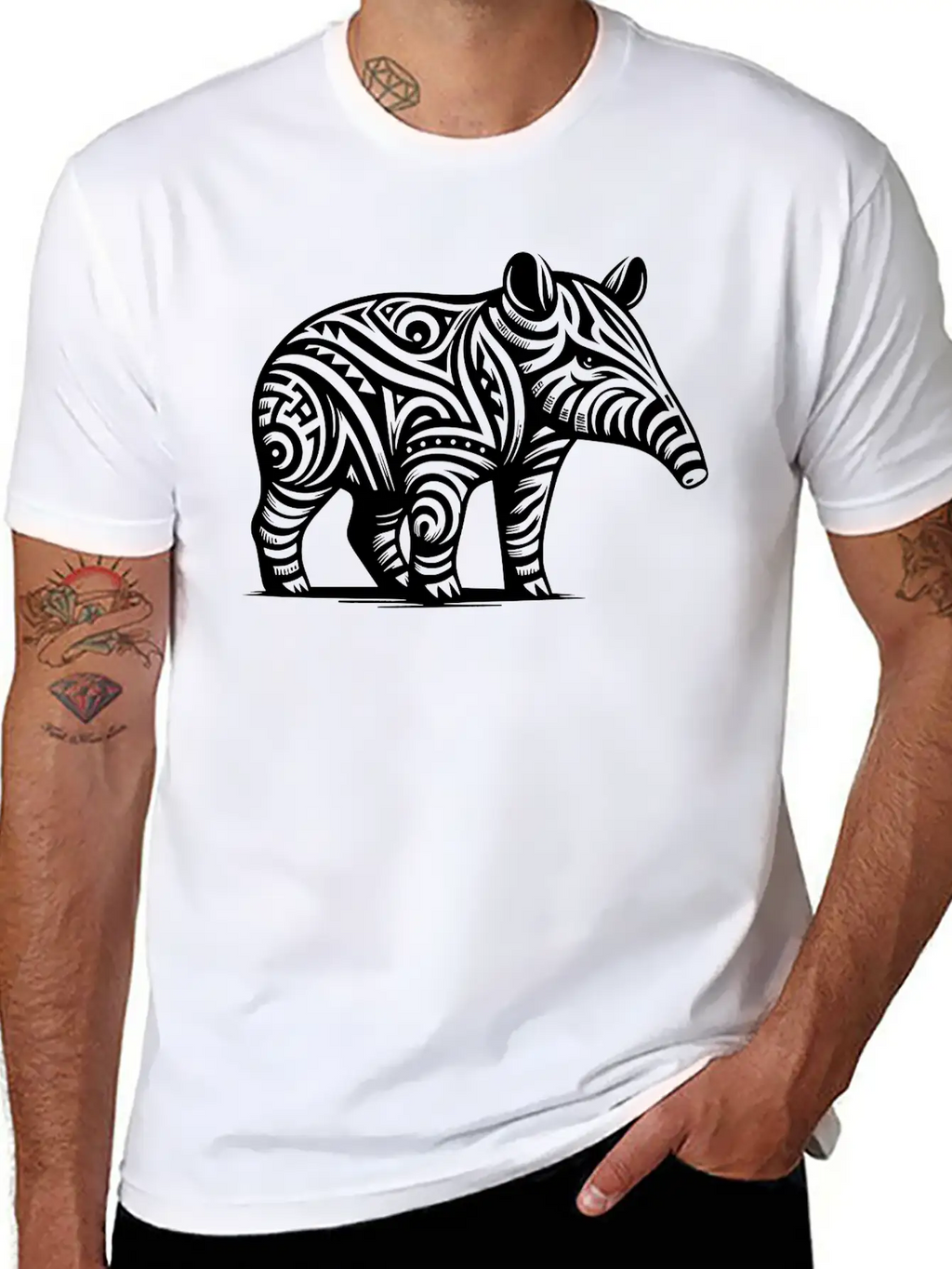 Tribal Tapir Timeless Short Sleeve Tee – Comfy And Minimalist Design