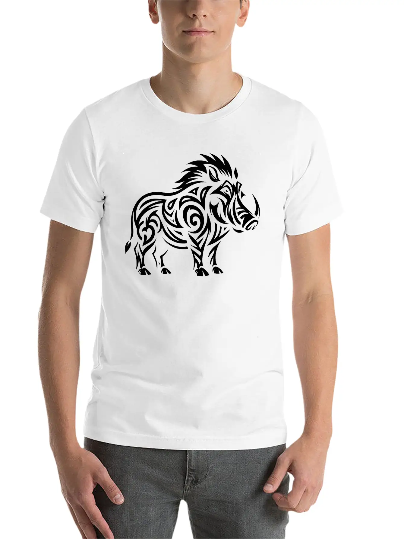 Tribal Warthog Classic Cotton Tee – Unisex Comfort For Any Season
