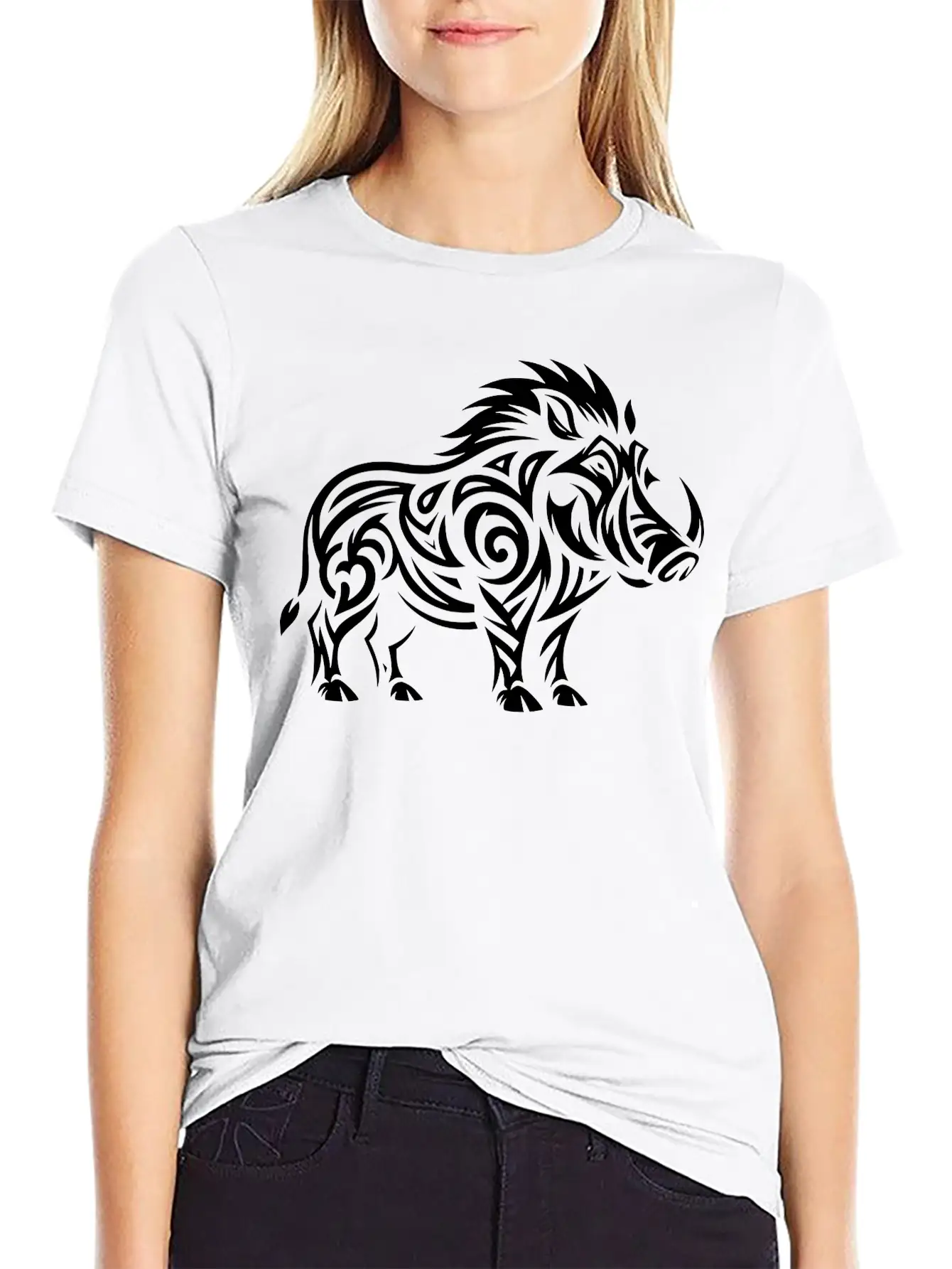 Tribal Warthog Classic Cotton Tee – Unisex Comfort For Any Season