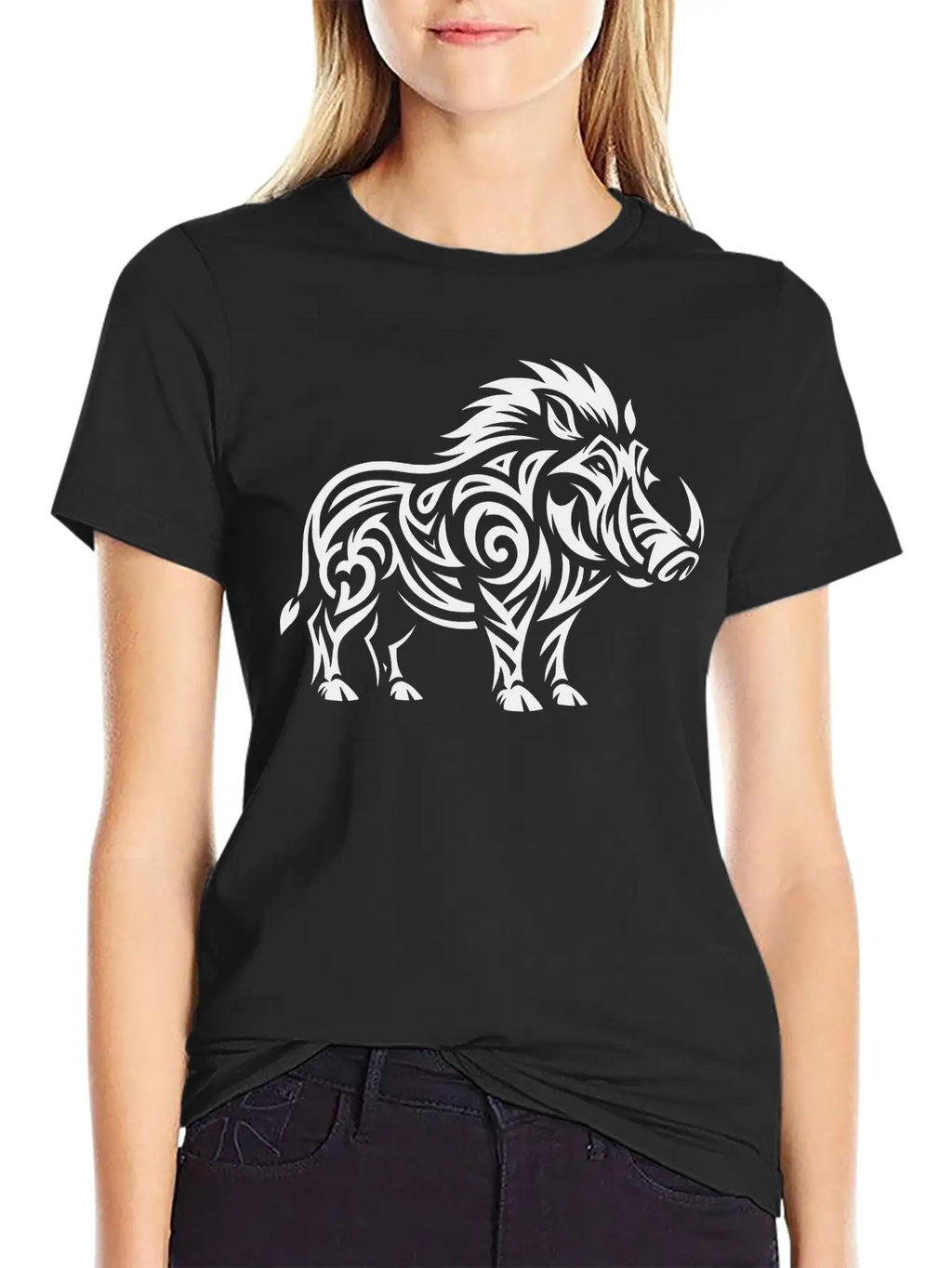 Tribal Warthog Classic Cotton Tee – Unisex Comfort For Any Season