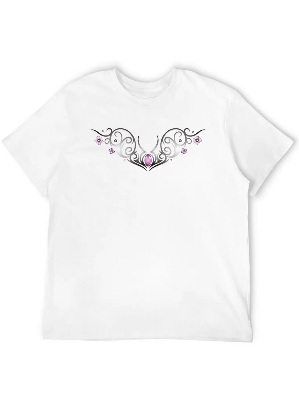 Tribal With Cherry Blossoms And Gemstone Classic Cotton Tee – Unisex Comfort For Any Season