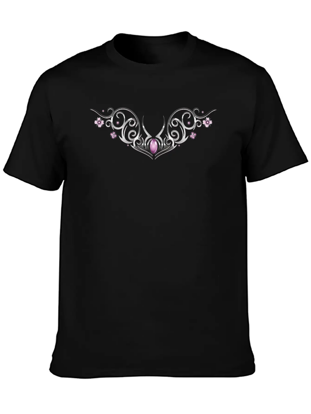 Tribal With Cherry Blossoms And Gemstone Classic Cotton Tee – Unisex Comfort For Any Season