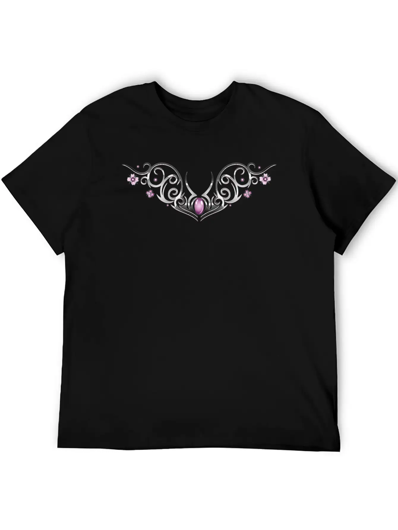 Tribal With Cherry Blossoms And Gemstone Classic Cotton Tee – Unisex Comfort For Any Season