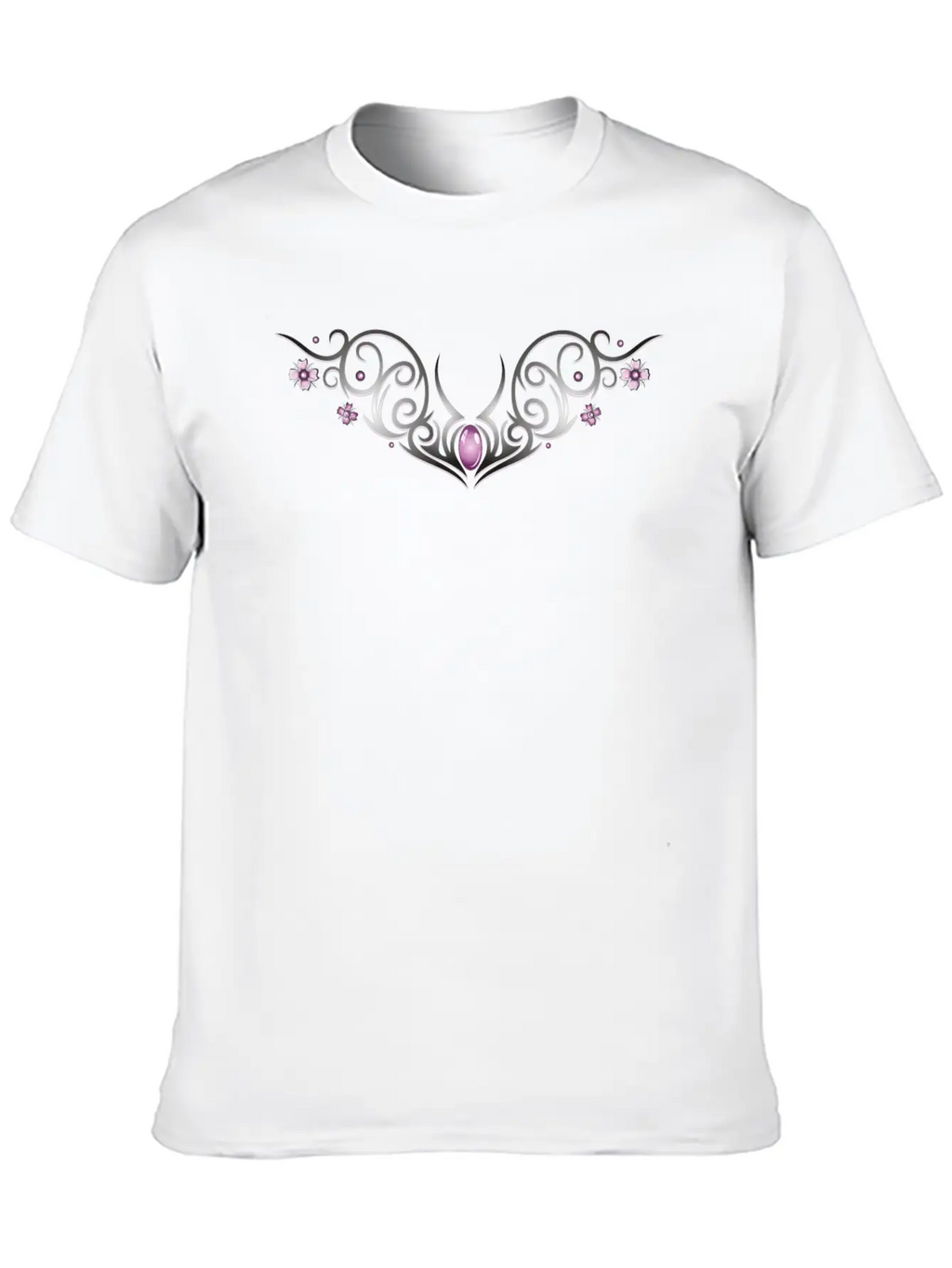 Tribal With Cherry Blossoms And Gemstone Classic Cotton Tee – Unisex Comfort For Any Season