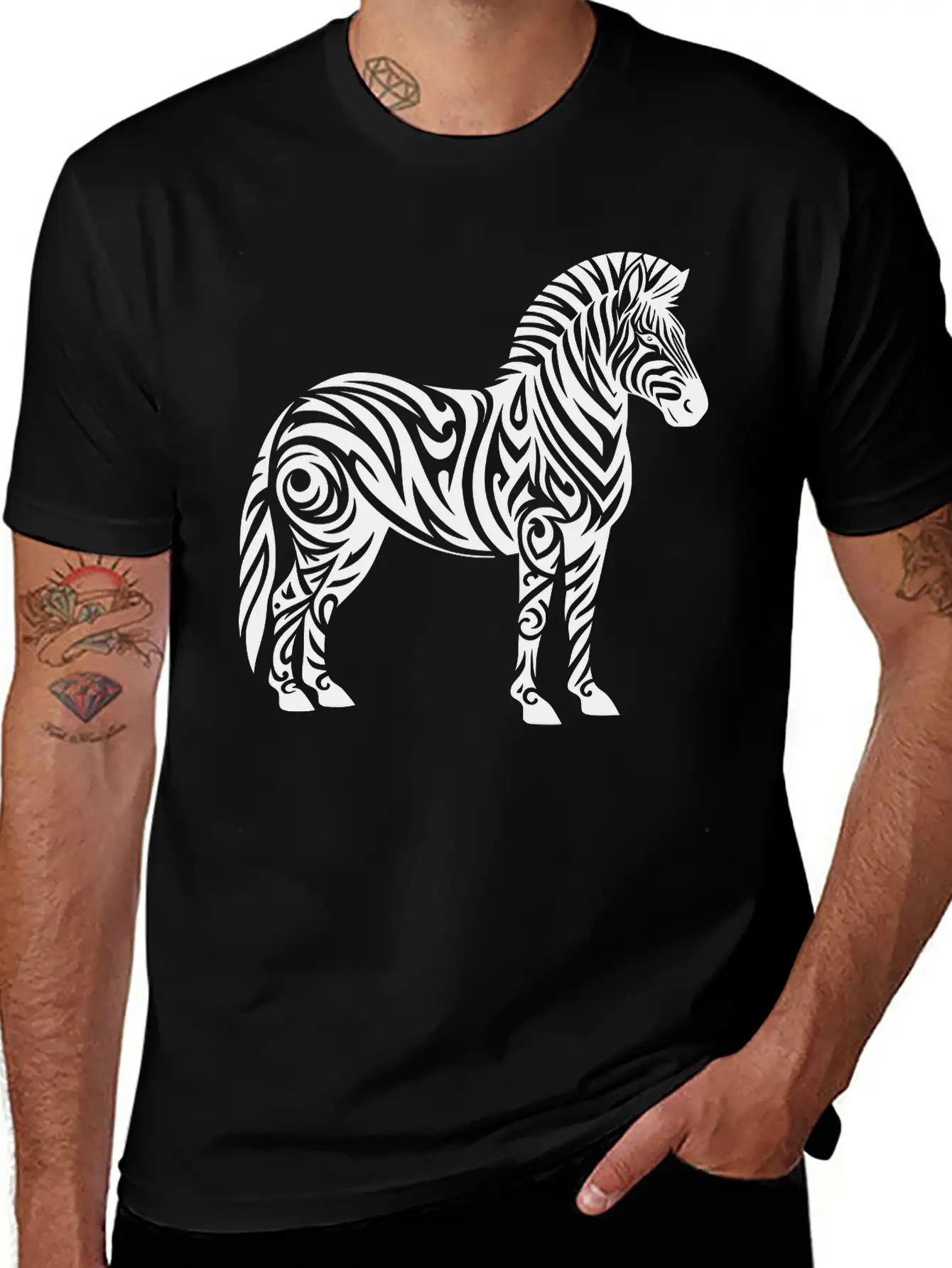 Tribal Zebra Breathable Soft Cotton T-Shirt – Timeless Casual Look