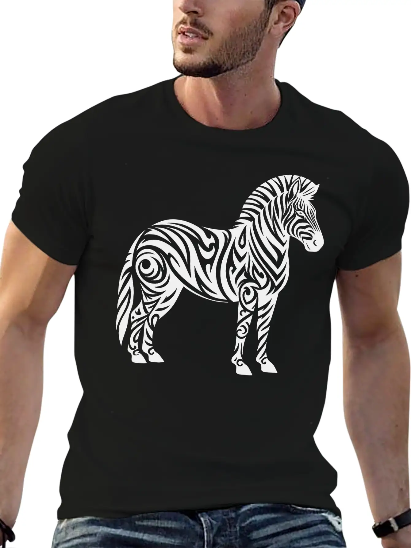 Tribal Zebra Breathable Soft Cotton T-Shirt – Timeless Casual Look