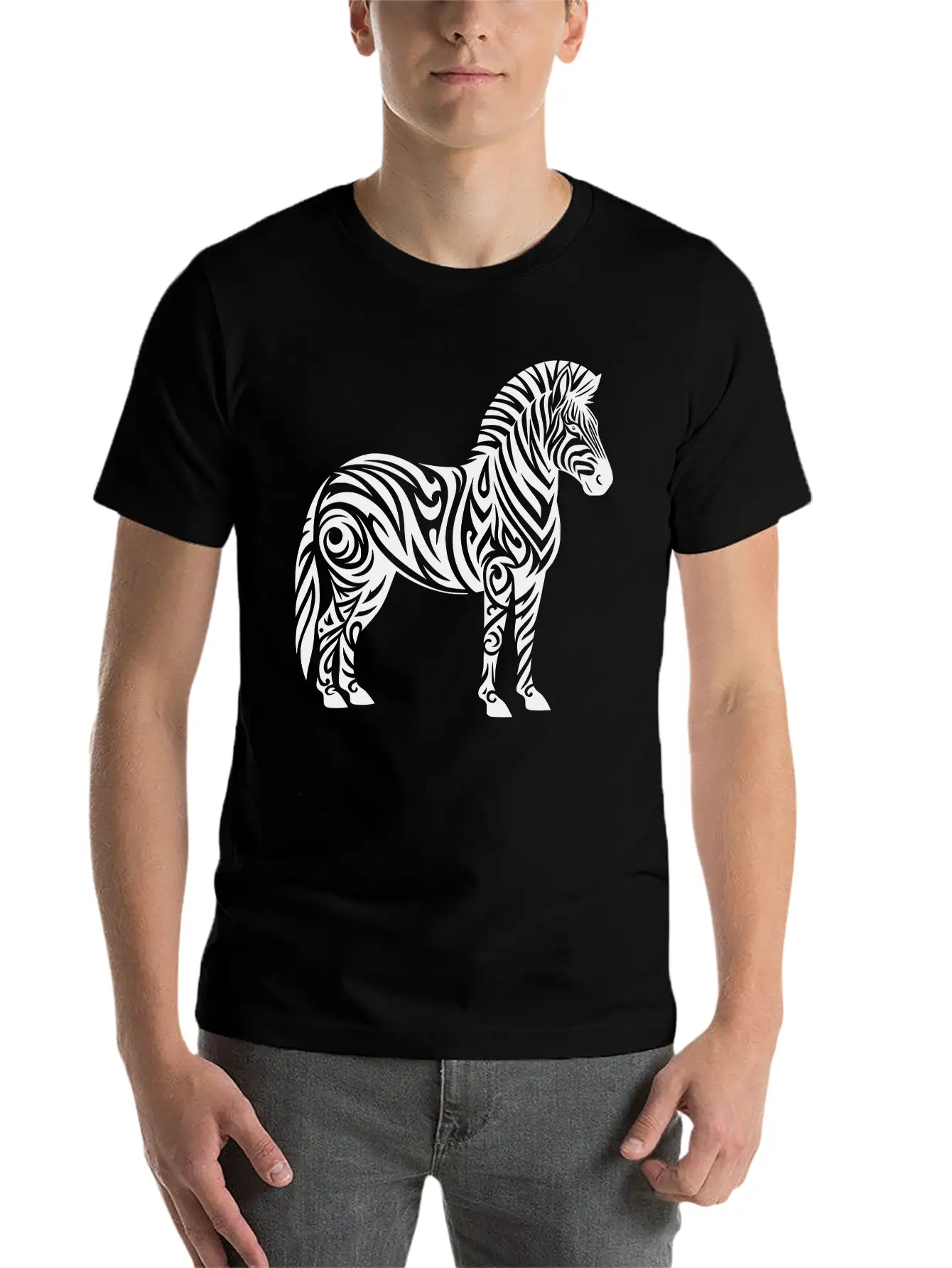 Tribal Zebra Breathable Soft Cotton T-Shirt – Timeless Casual Look